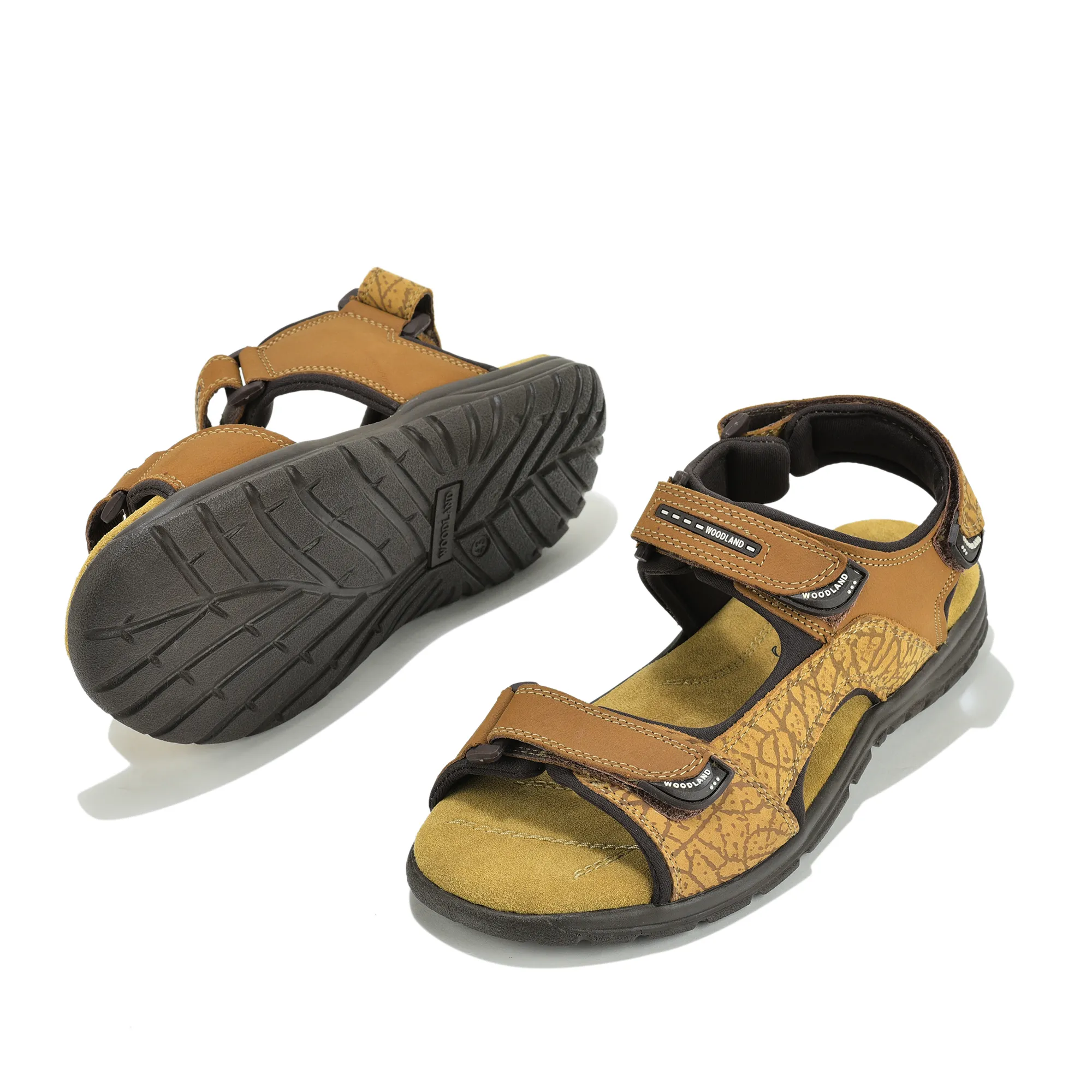 Camel TerraTrace Nubuk Print Men Sandal - Thumbnail 6