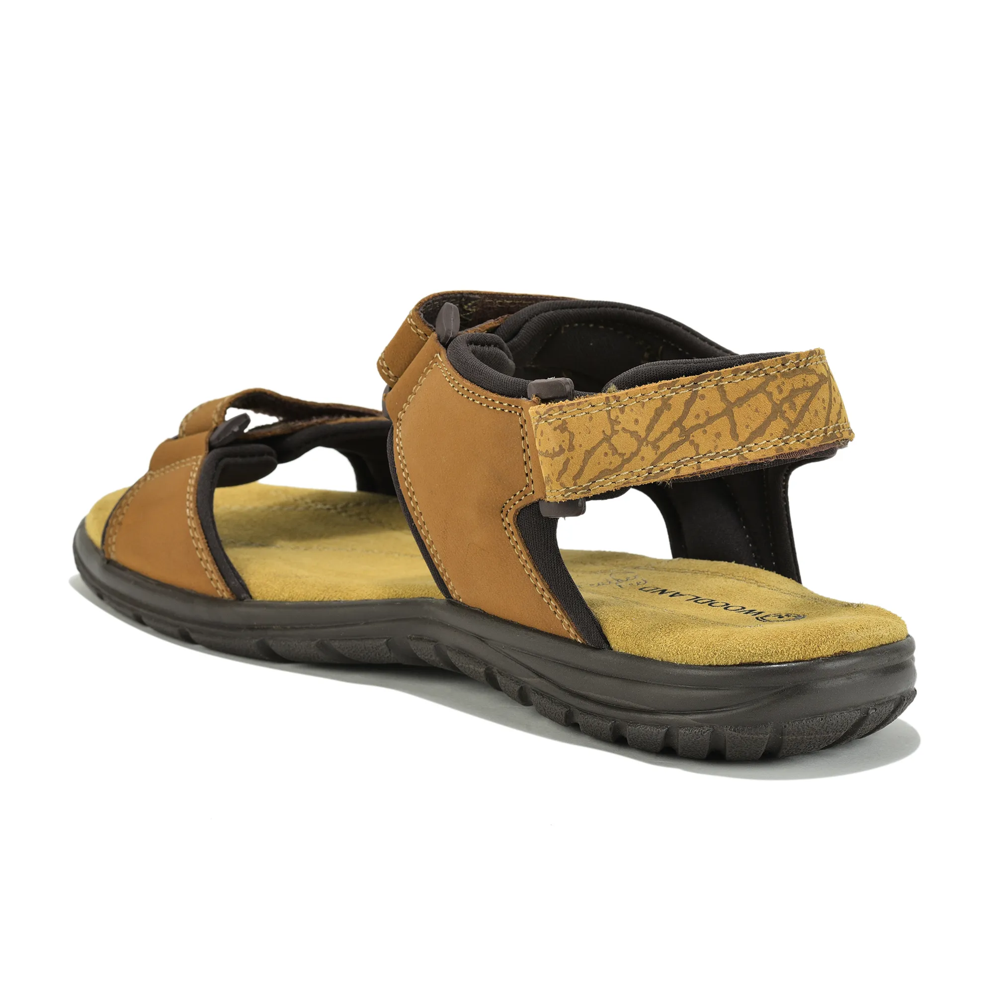 Camel TerraTrace Nubuk Print Men Sandal - Thumbnail 7