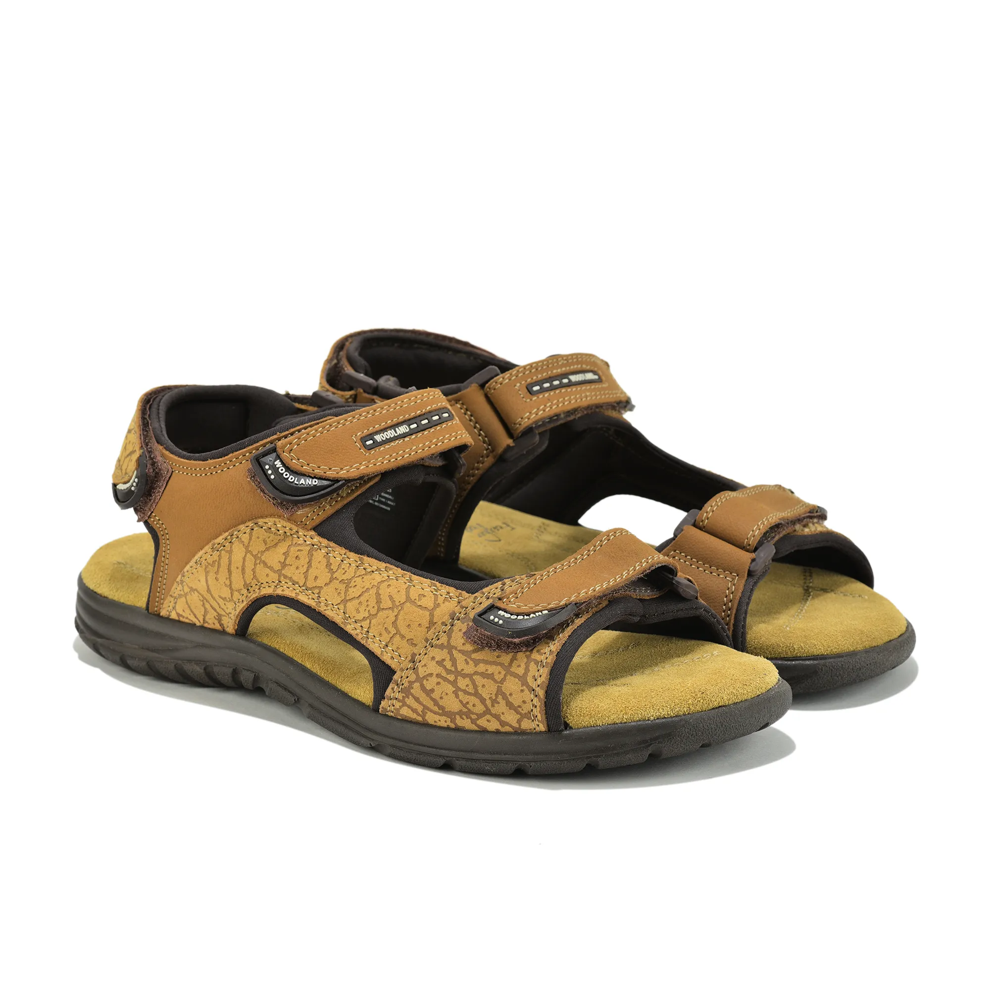 Camel TerraTrace Nubuk Print Men Sandal - Thumbnail 8