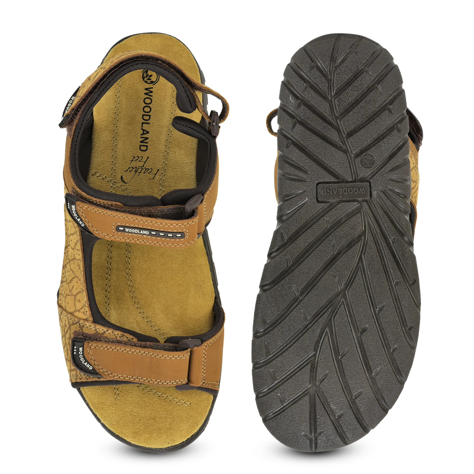 Camel TerraTrace Nubuk Print Men Sandal - Thumbnail 9