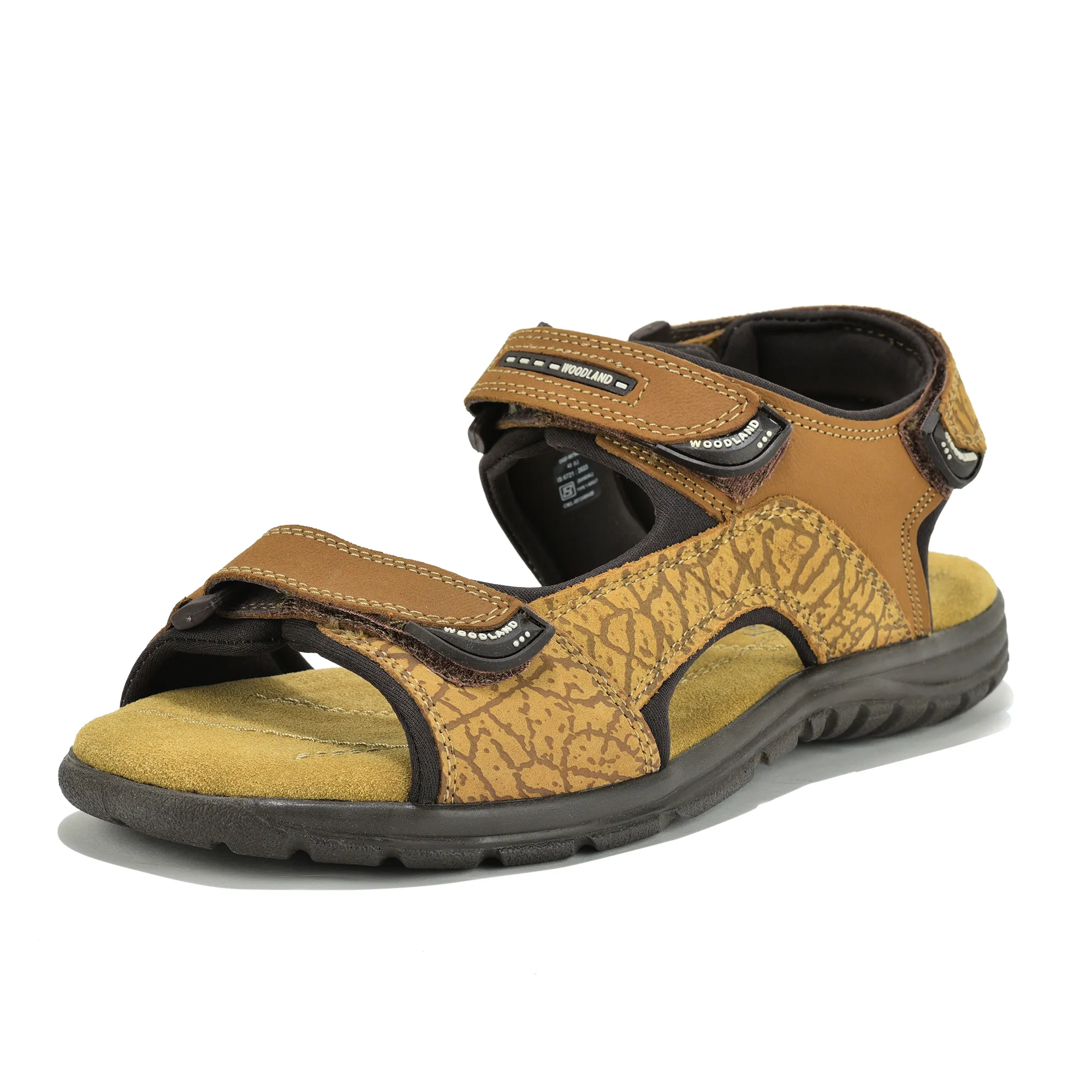 Camel TerraTrace Nubuk Print Men Sandal - Thumbnail 11
