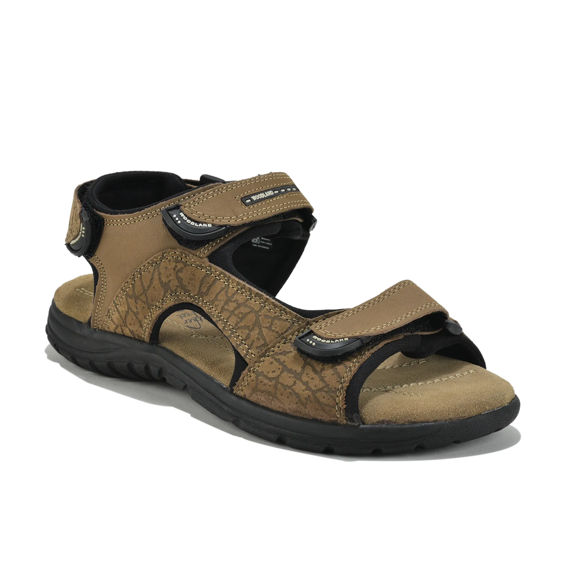 DKhaki TerraTrace Nubuk Print Men Sandal - Thumbnail 3