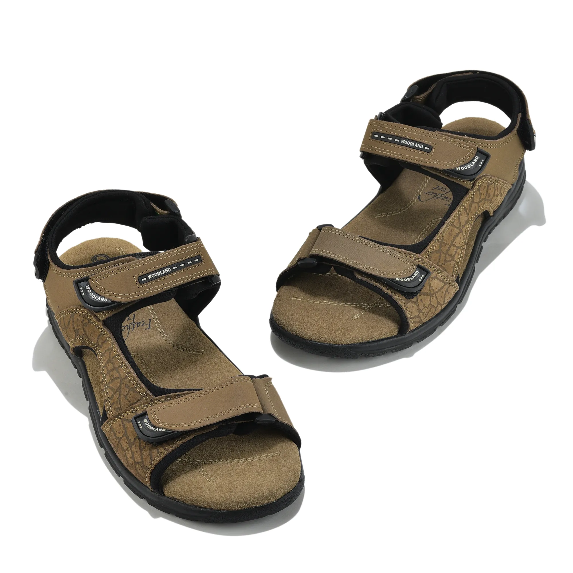 DKhaki TerraTrace Nubuk Print Men Sandal - Thumbnail 4