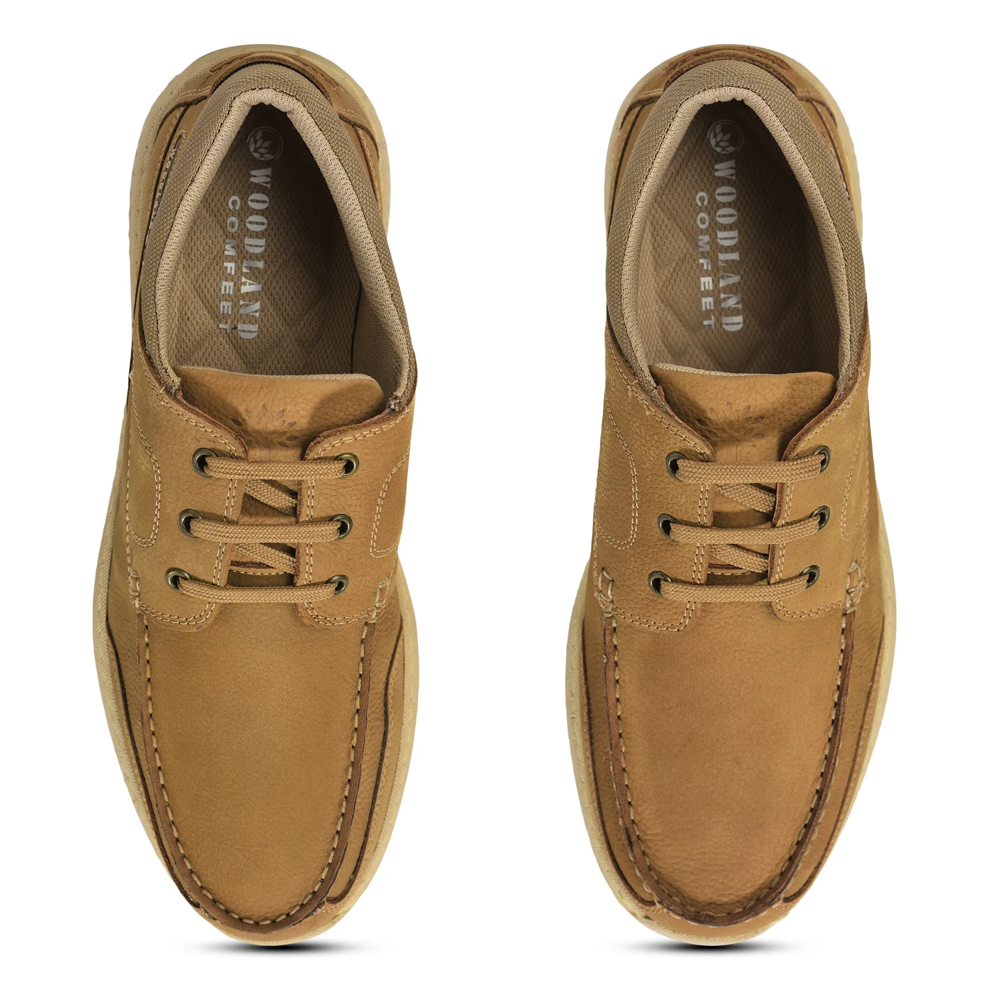 Woodland Camel Lace up Shoes for Men - Thumbnail 2