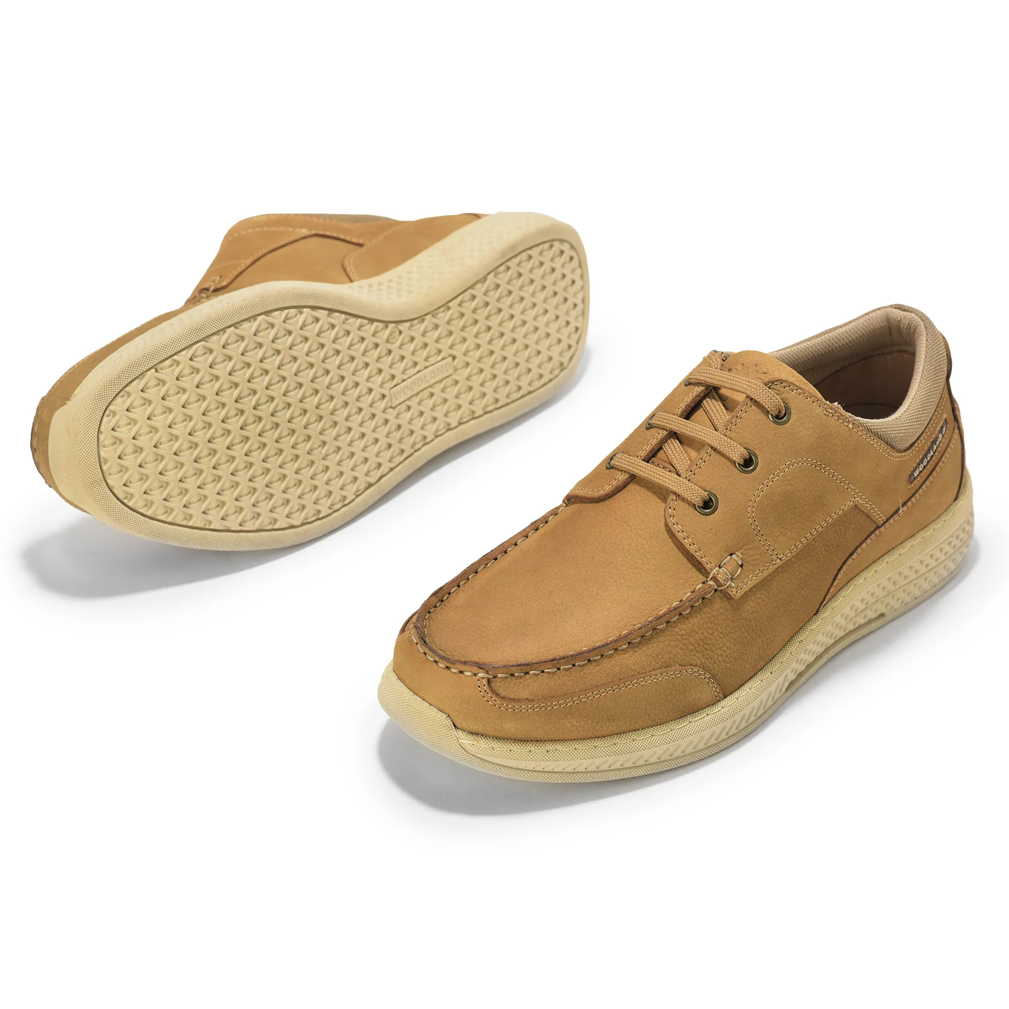 Woodland Camel Lace up Shoes for Men - Thumbnail 4