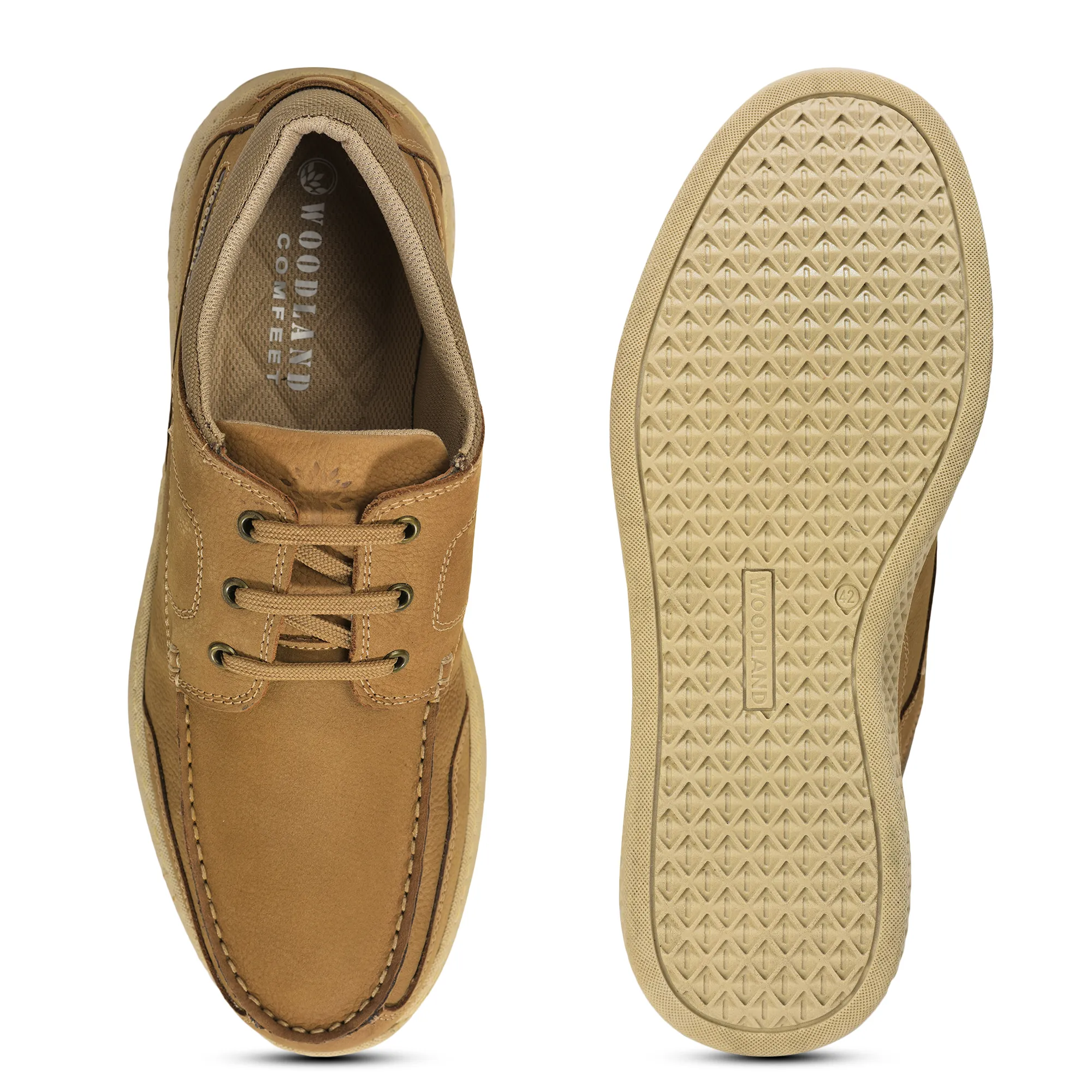 Woodland Camel Lace up Shoes for Men - Thumbnail 7
