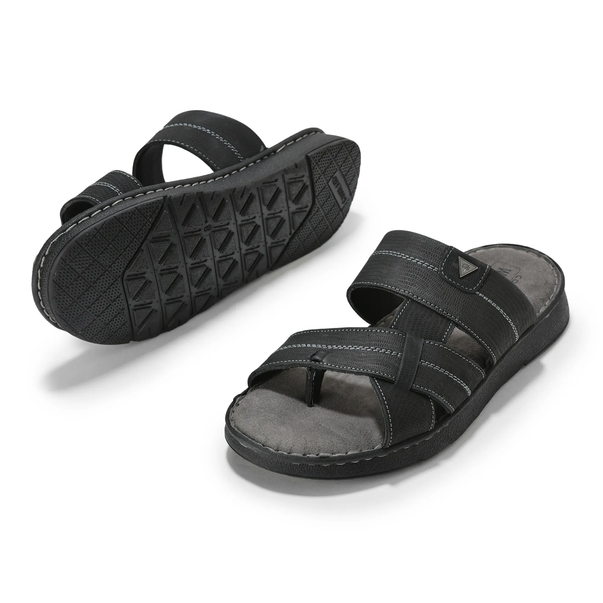 Woodland Black Slippers for Men - Thumbnail 3