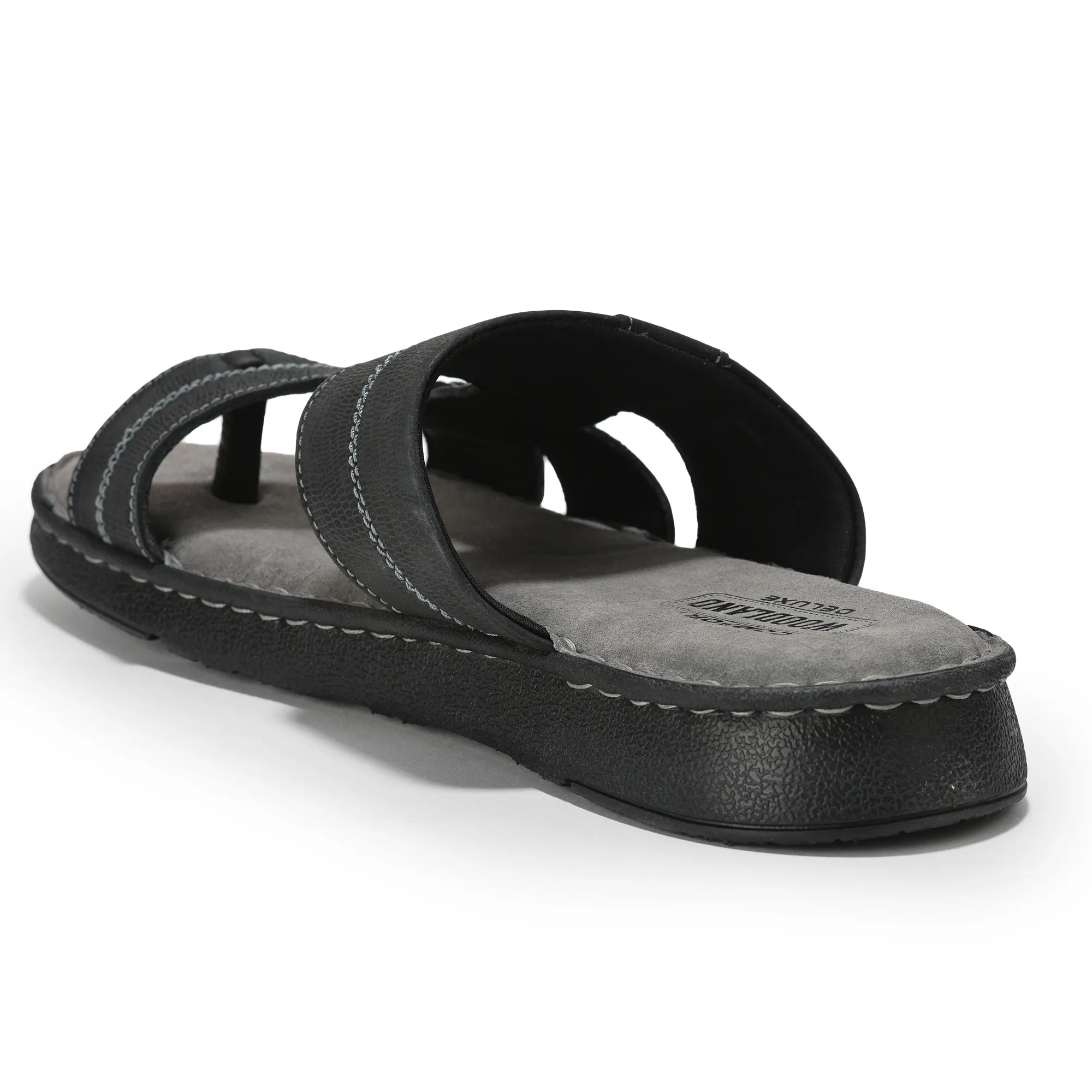 Woodland Black Slippers for Men - Thumbnail 4