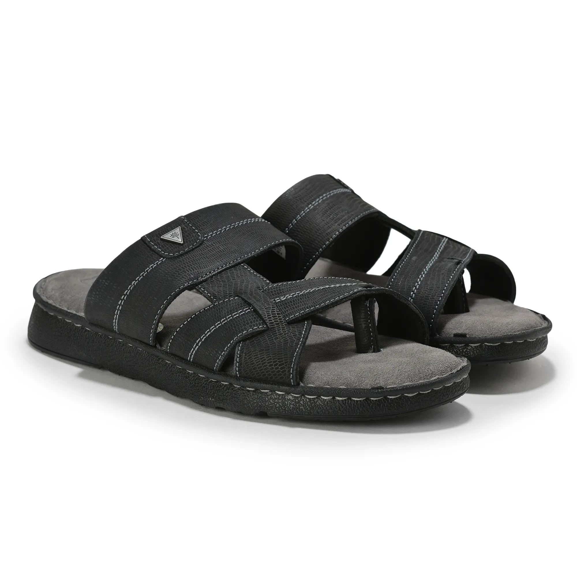 Woodland Black Slippers for Men - Thumbnail 5