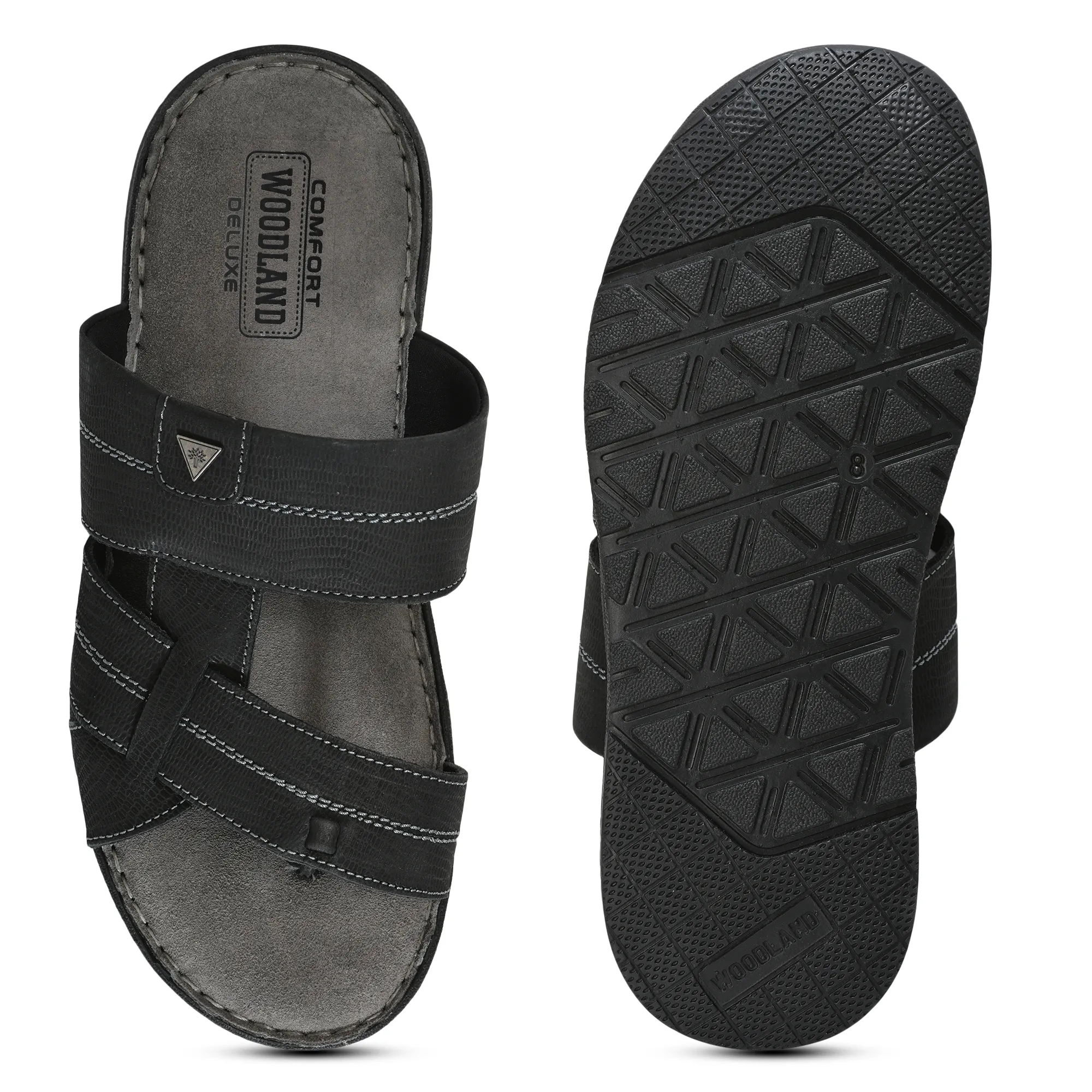 Woodland Black Slippers for Men - Thumbnail 6
