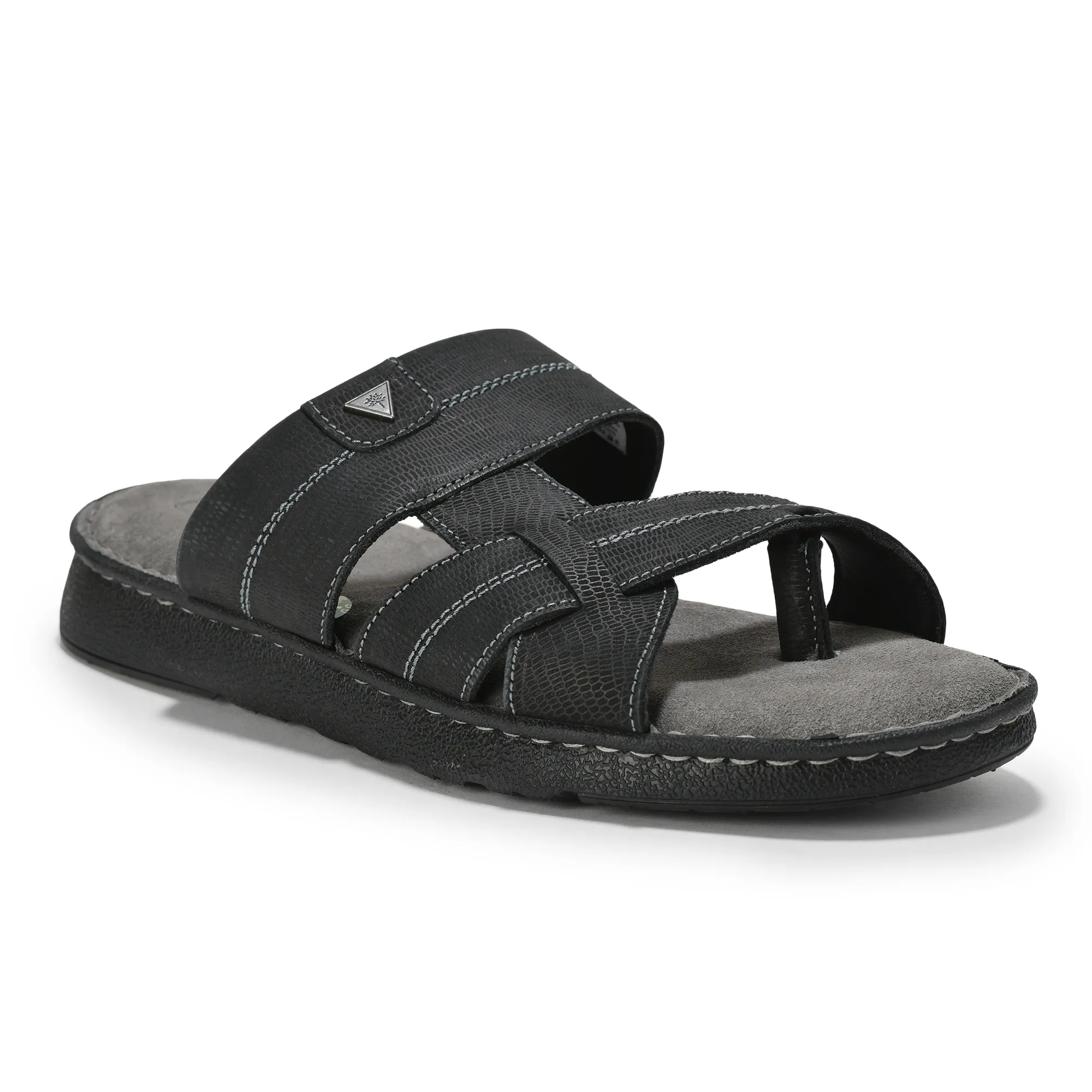 Woodland Black Slippers for Men - Thumbnail 8