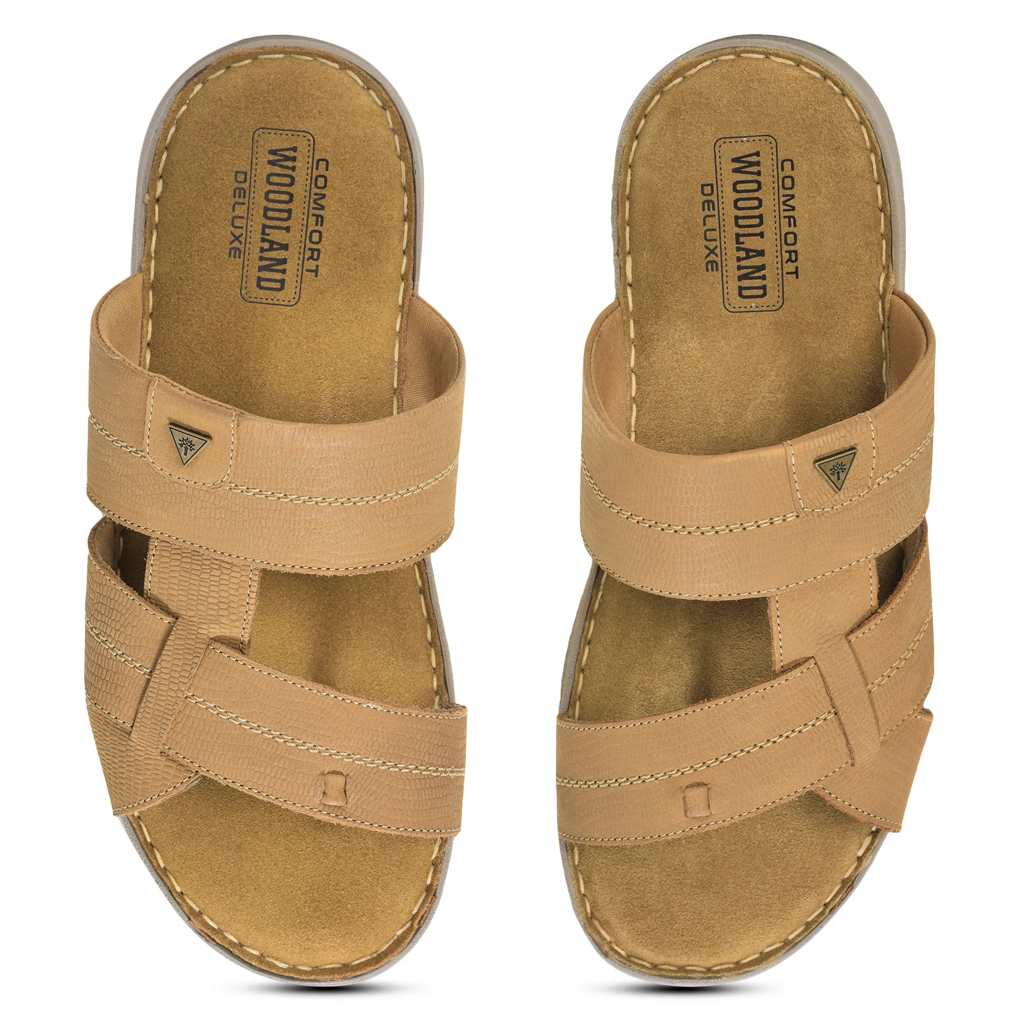 Woodland Camel Slippers for Men - Thumbnail 2