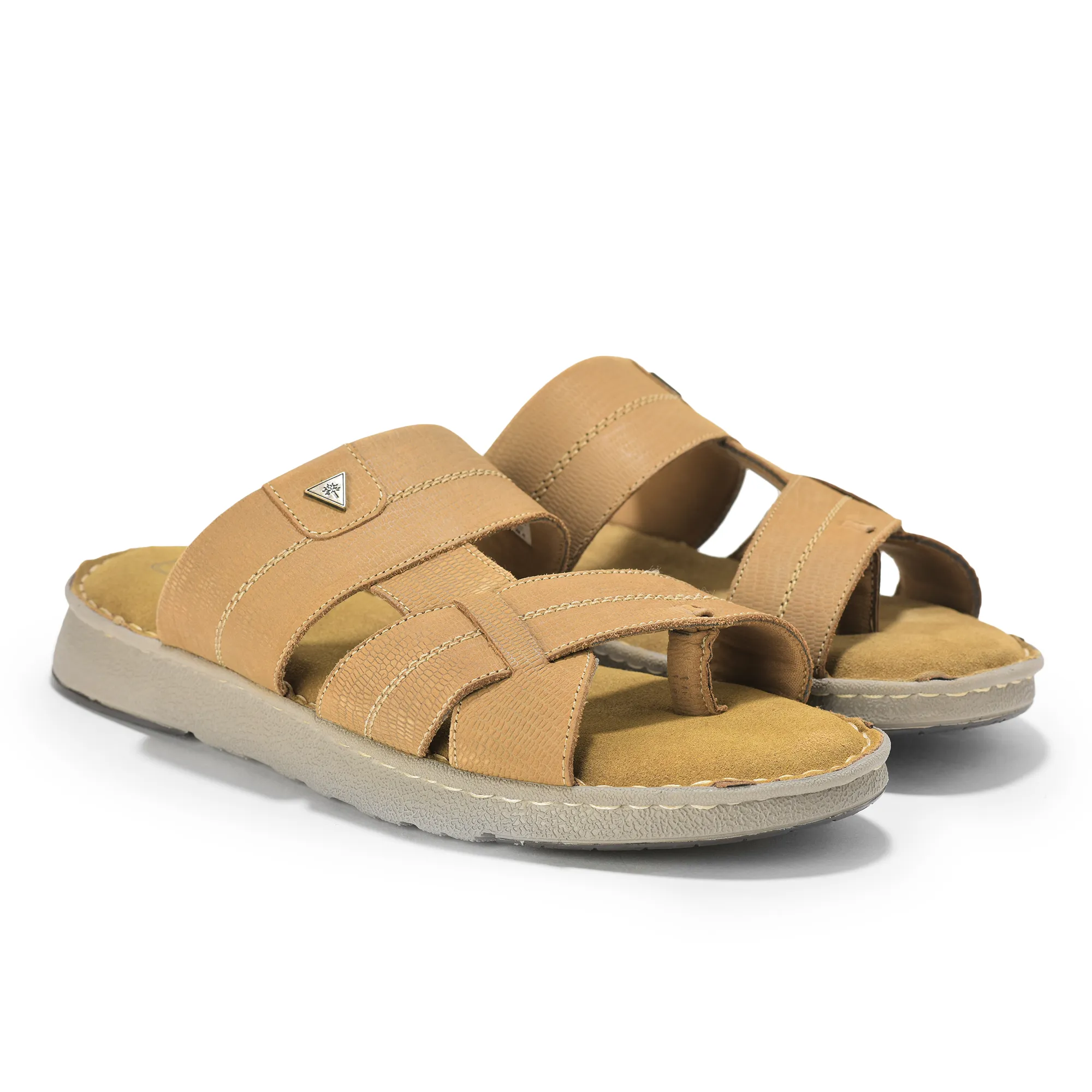 Woodland Camel Slippers for Men - Thumbnail 6
