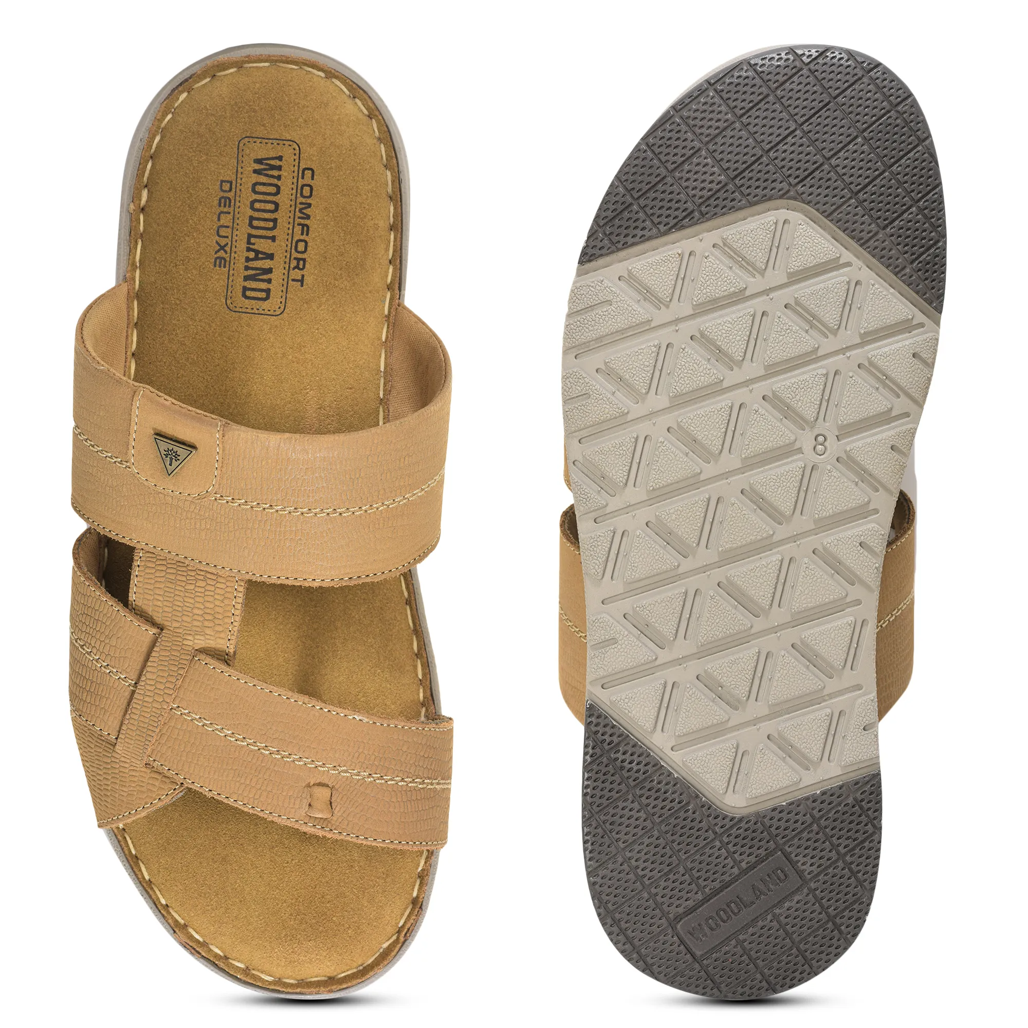 Woodland Camel Slippers for Men - Thumbnail 7