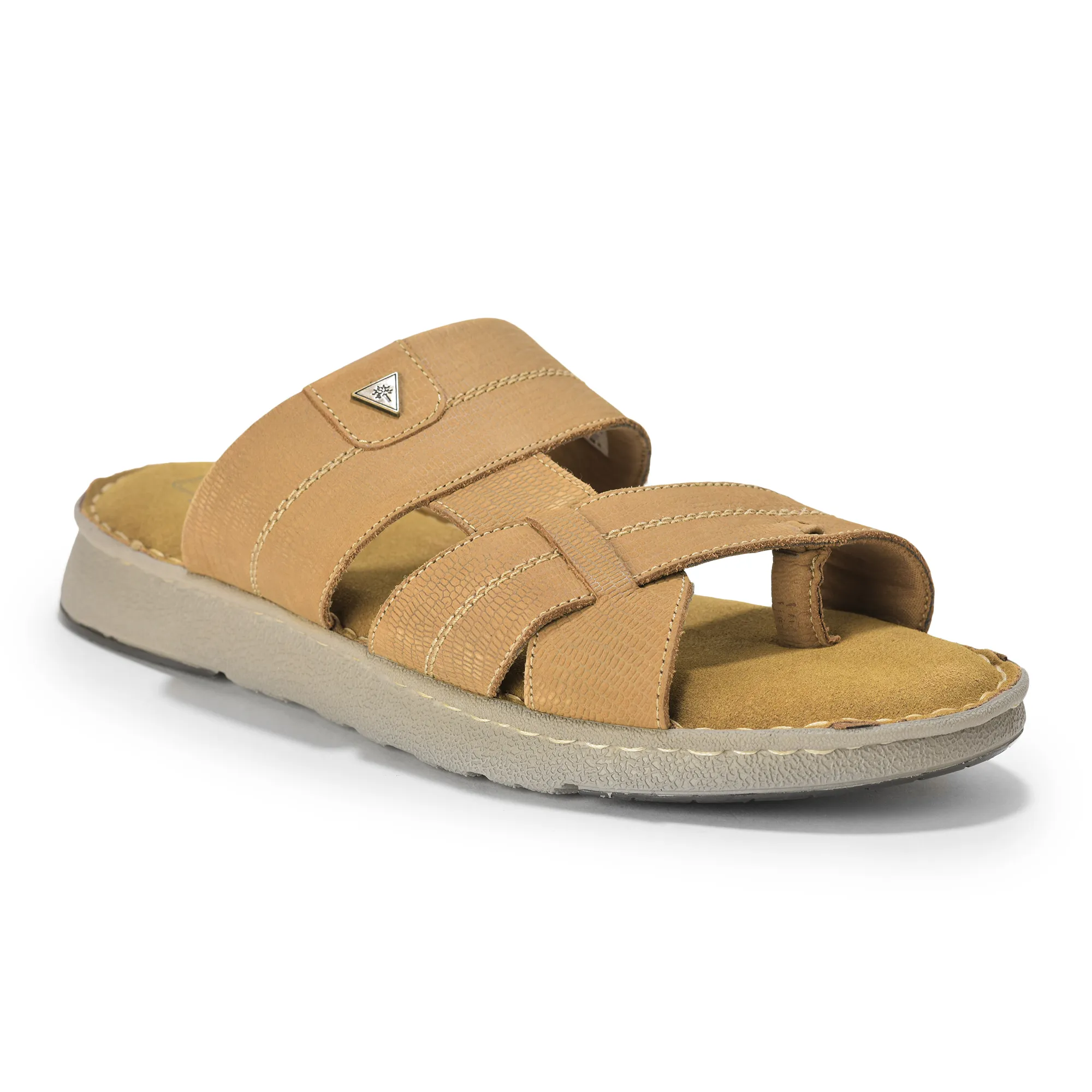 Woodland Camel Slippers for Men - Thumbnail 8