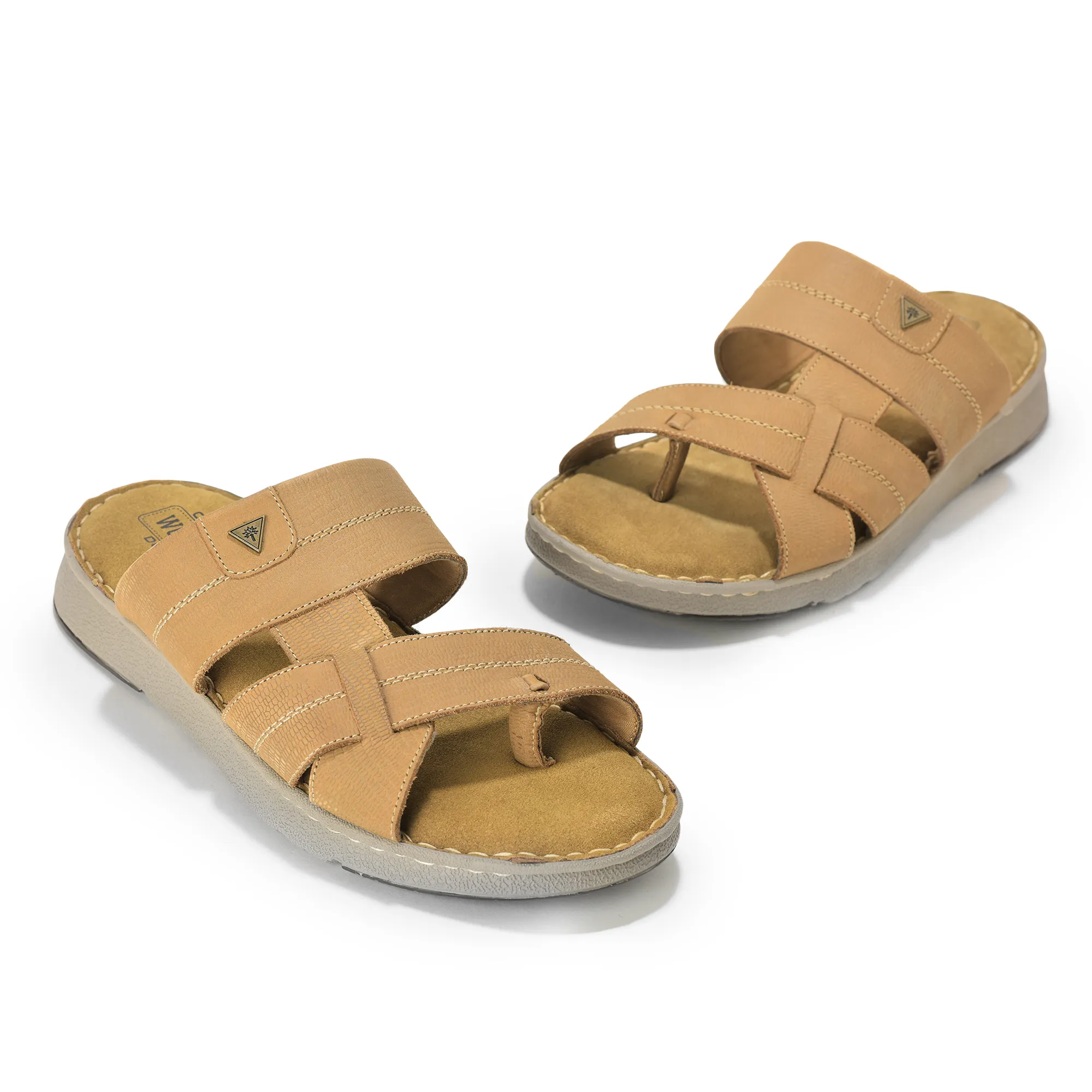Woodland Camel Slippers for Men - Thumbnail 9