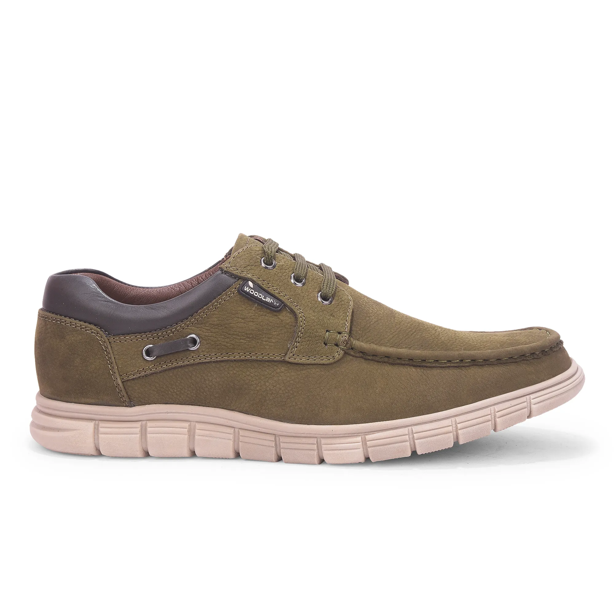 Woodland Men’S Olive Nubuk Comfort Casual Shoes - Thumbnail 2