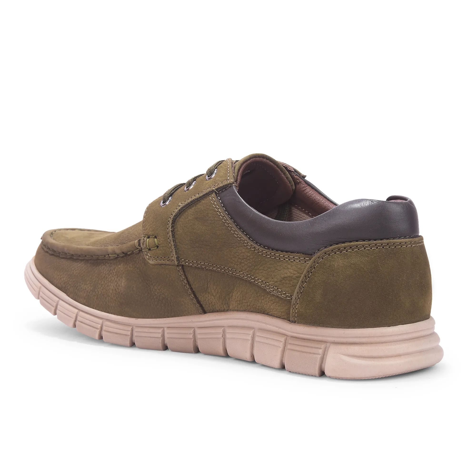 Woodland Men’S Olive Nubuk Comfort Casual Shoes - Thumbnail 6