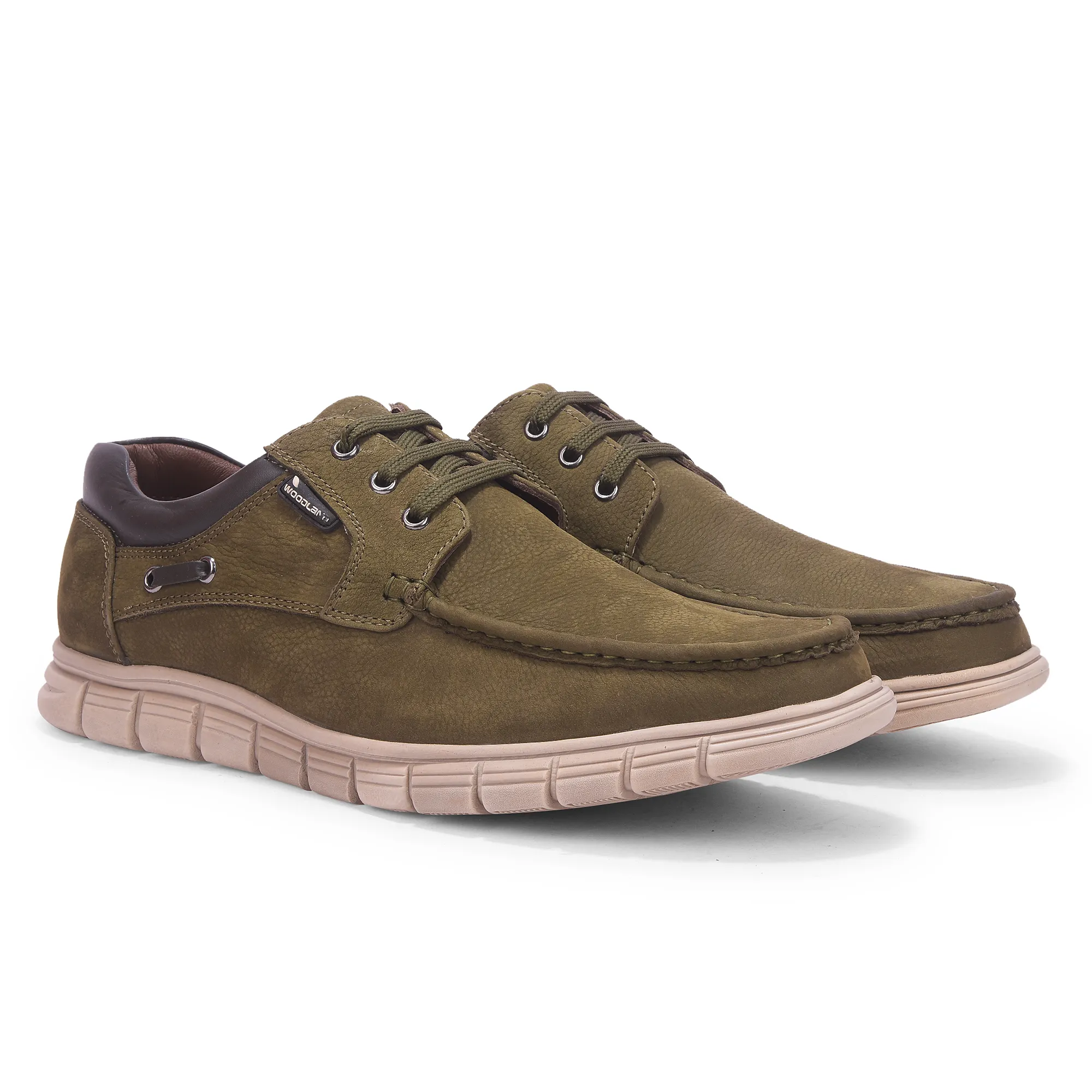 Woodland Men’S Olive Nubuk Comfort Casual Shoes - Thumbnail 7