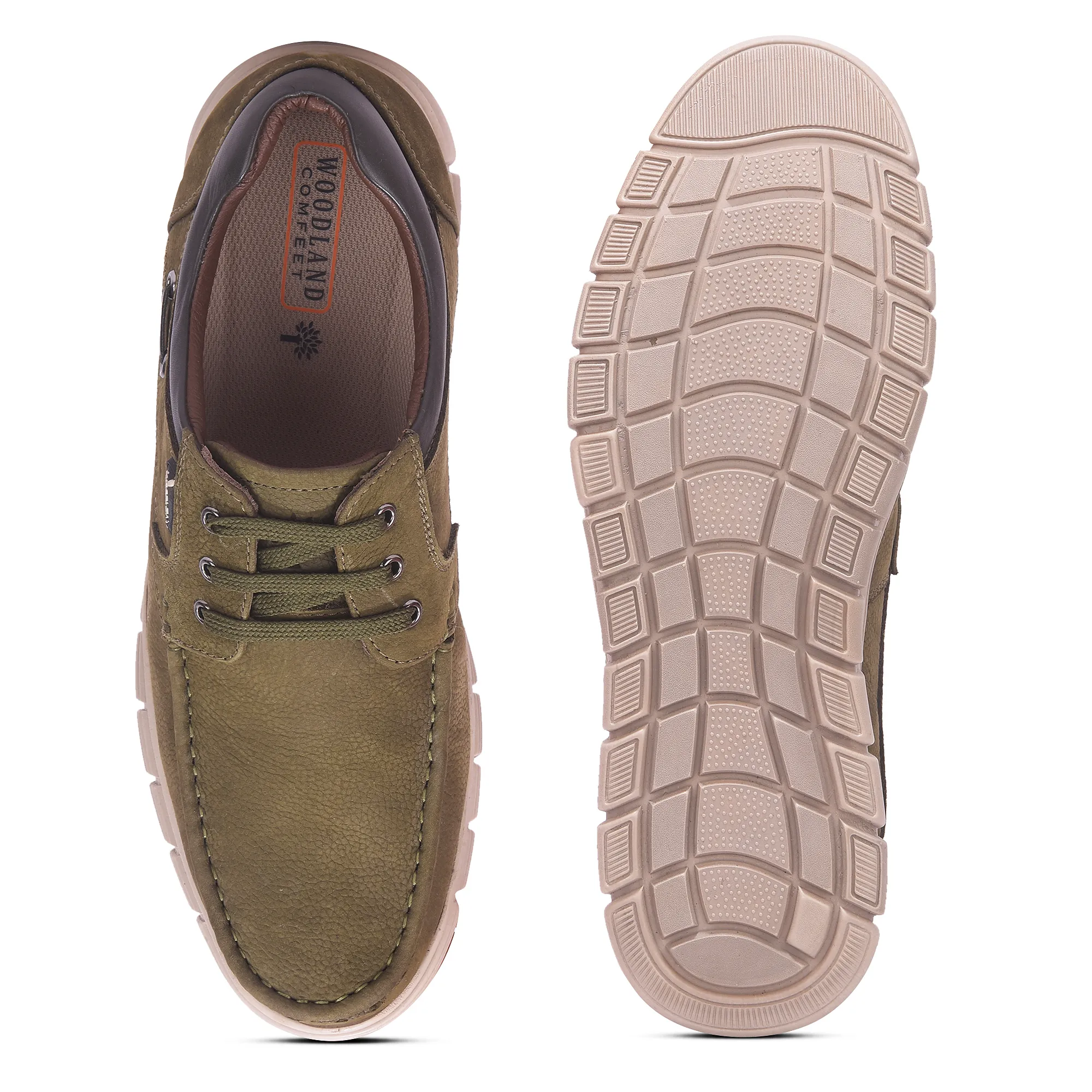 Woodland Men’S Olive Nubuk Comfort Casual Shoes - Thumbnail 8