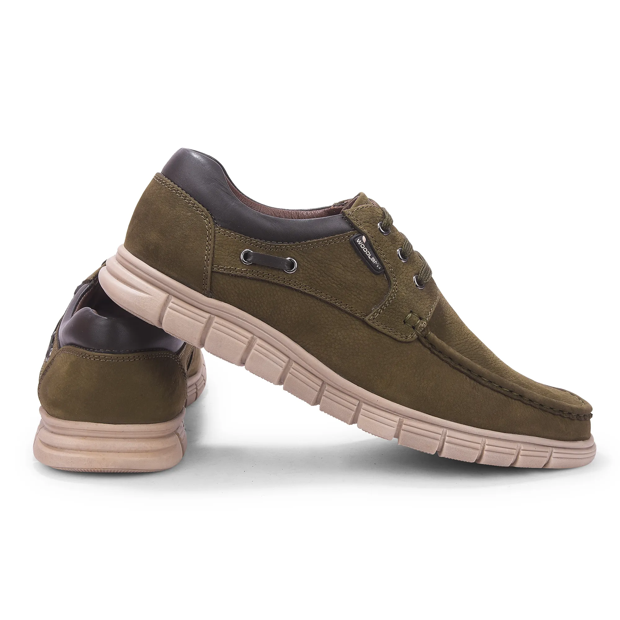 Woodland Men’S Olive Nubuk Comfort Casual Shoes - Thumbnail 9
