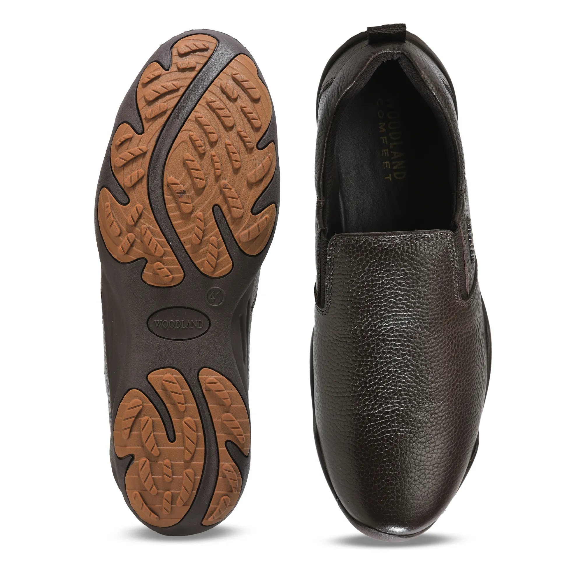 Woodland Men Brown Softy Print Casual Shoes - Thumbnail 9