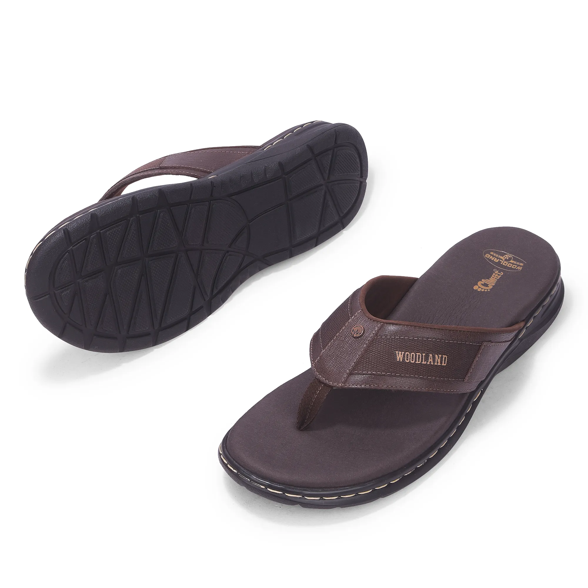 Woodland Men’S Brown Leather Relaxed Wear Slippers - Thumbnail 5