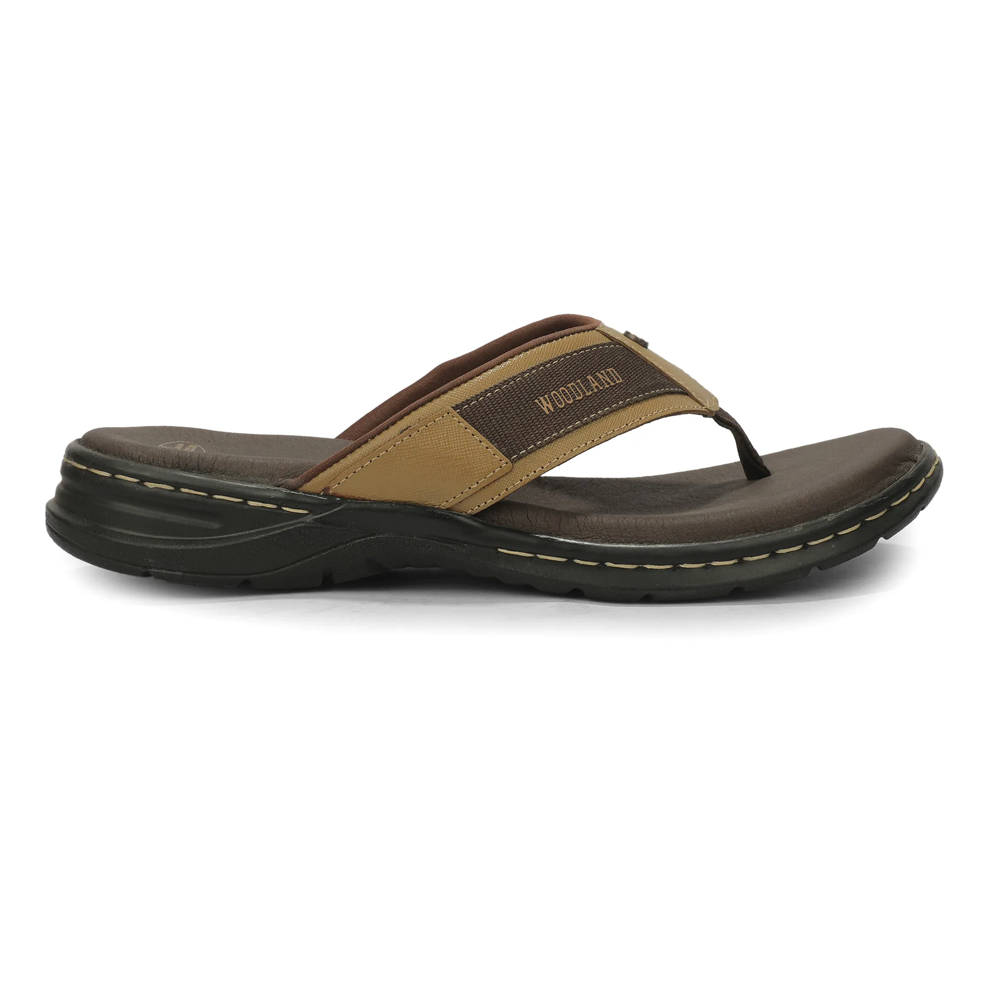 Woodland Men'S Camel Leather Relaxed Wear Slippers 2