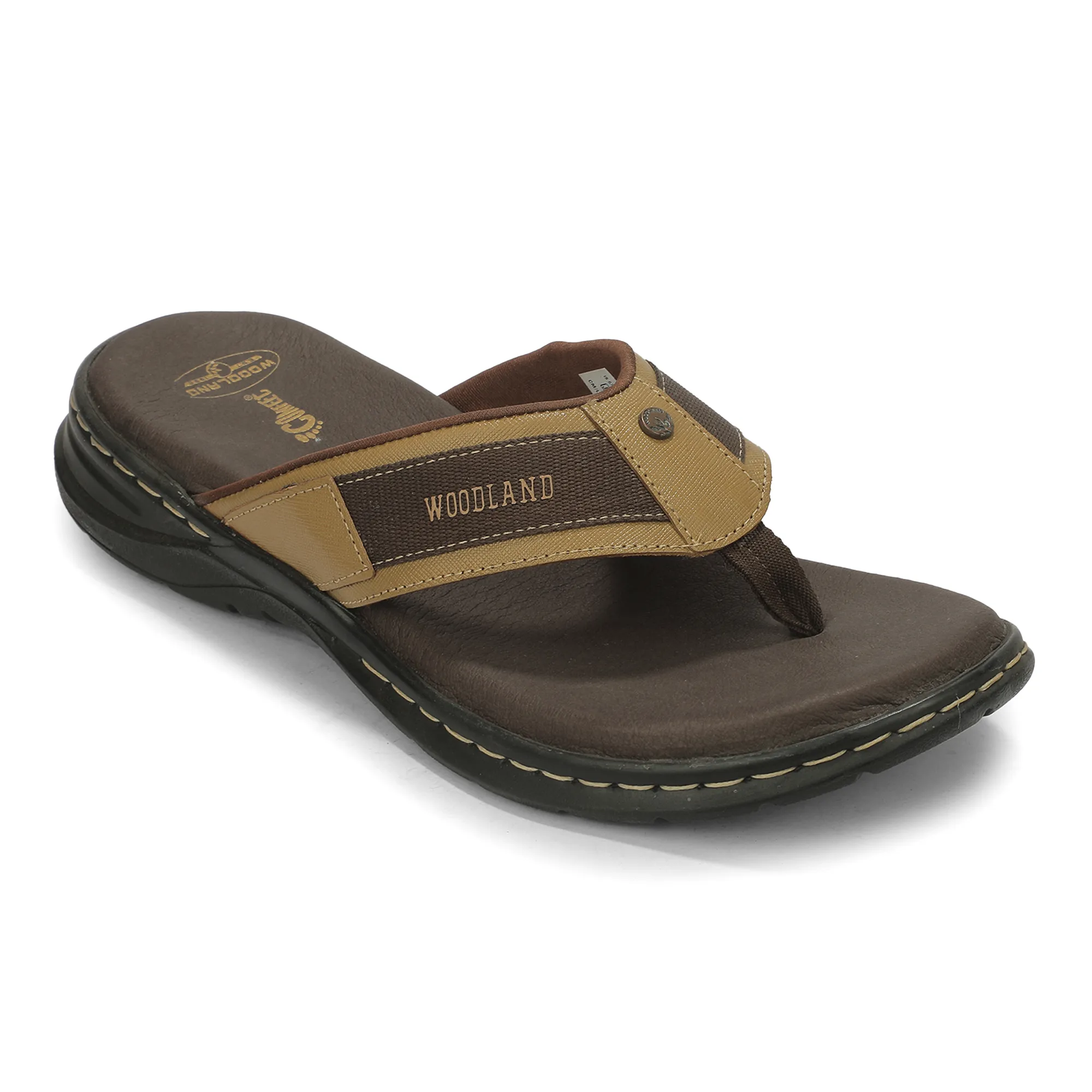 Woodland Men'S Camel Leather Relaxed Wear Slippers 13