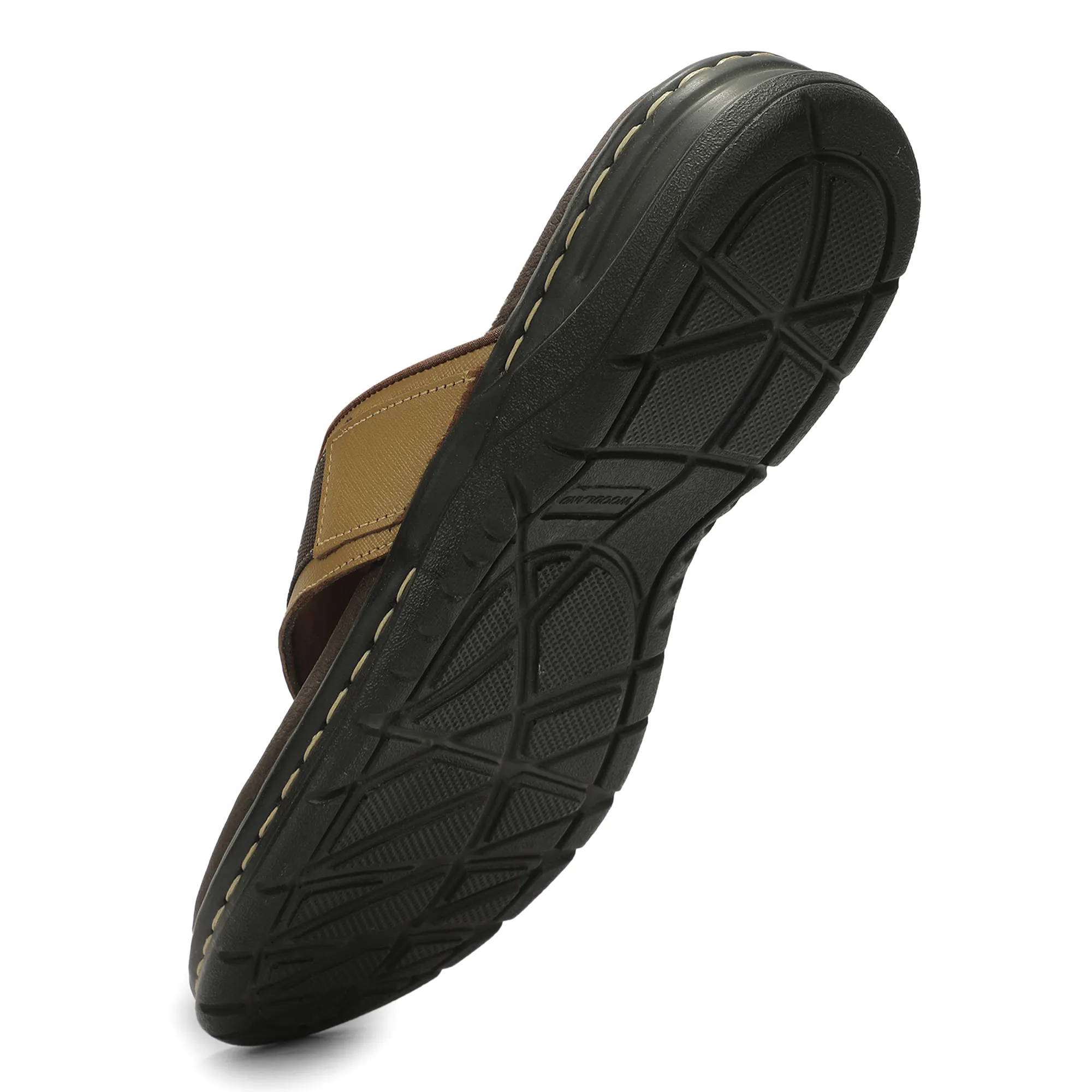 Woodland Men'S Camel Leather Relaxed Wear Slippers 14