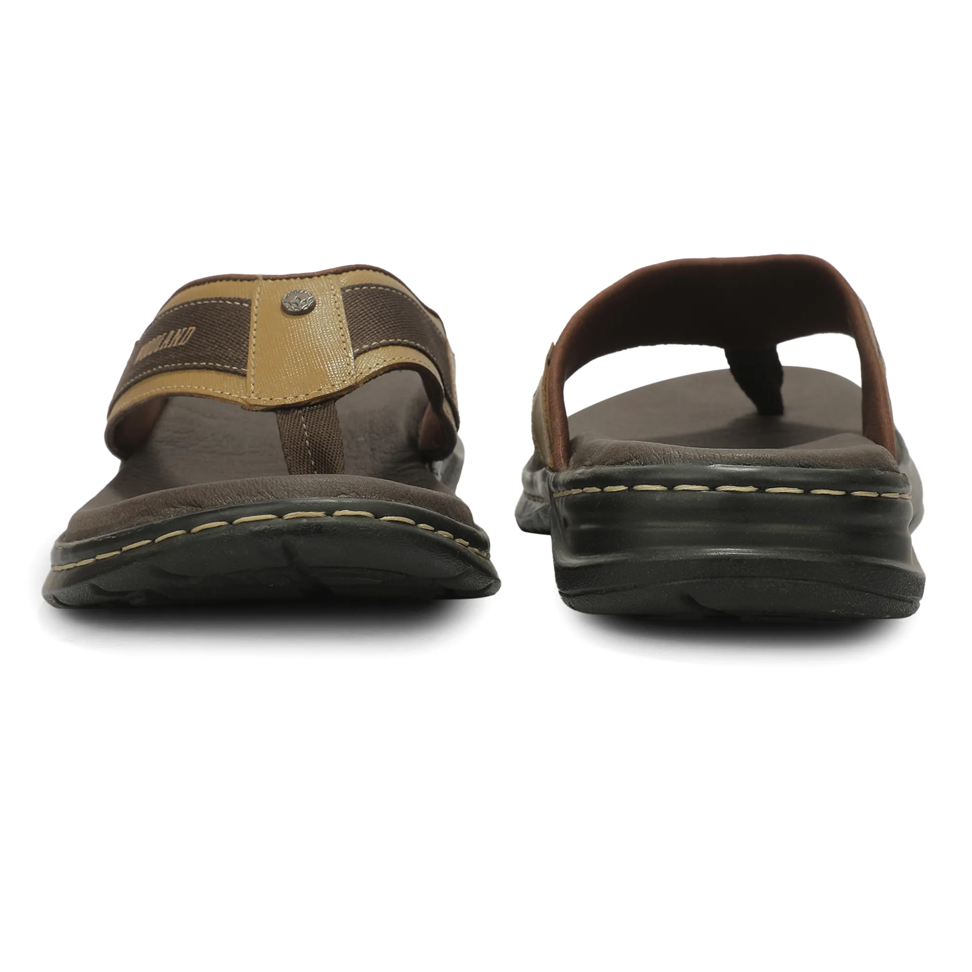 Woodland Men'S Camel Leather Relaxed Wear Slippers 15