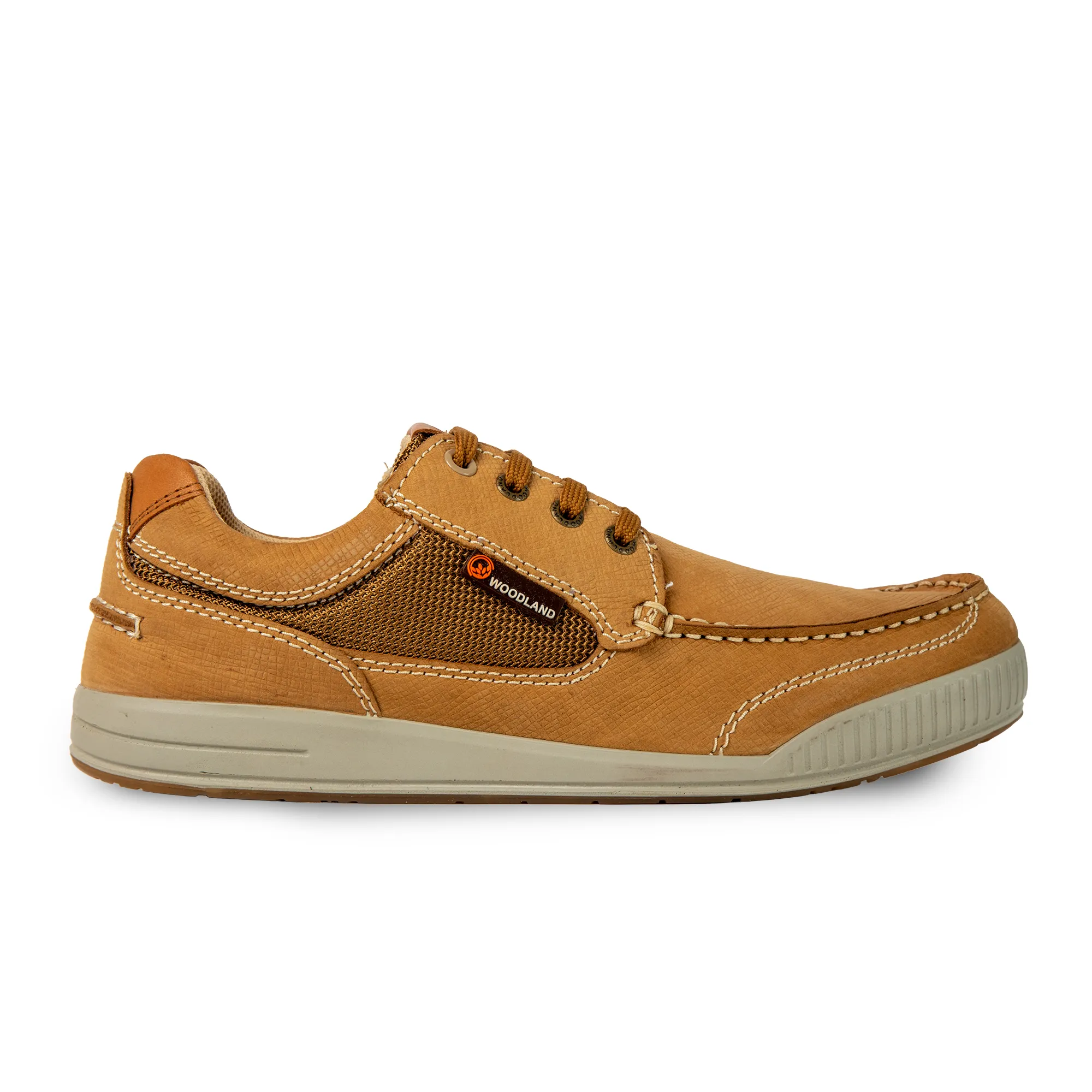 Men Camel Muster Nubuk Casual Lace-Up Shoes - Thumbnail 2