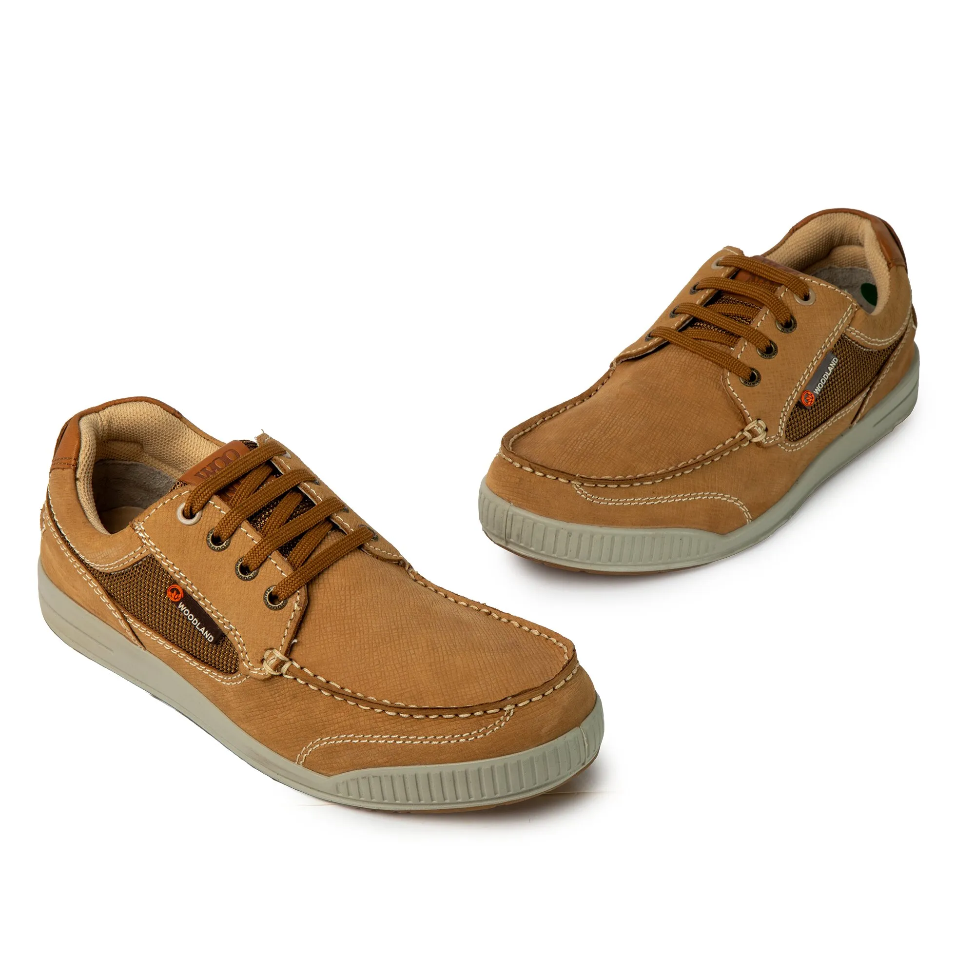 Men Camel Muster Nubuk Casual Lace-Up Shoes - Thumbnail 3