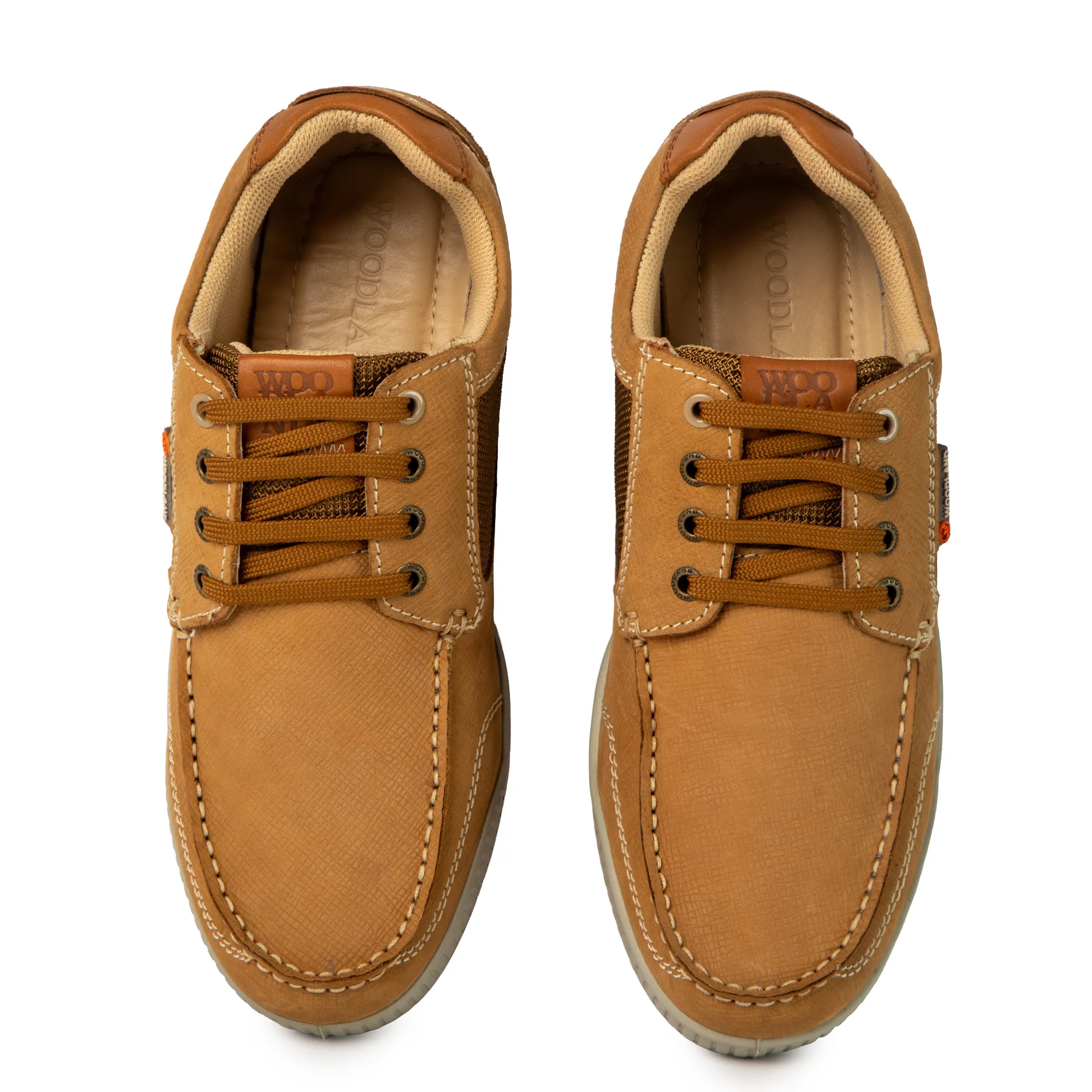Men Camel Muster Nubuk Casual Lace-Up Shoes - Thumbnail 5