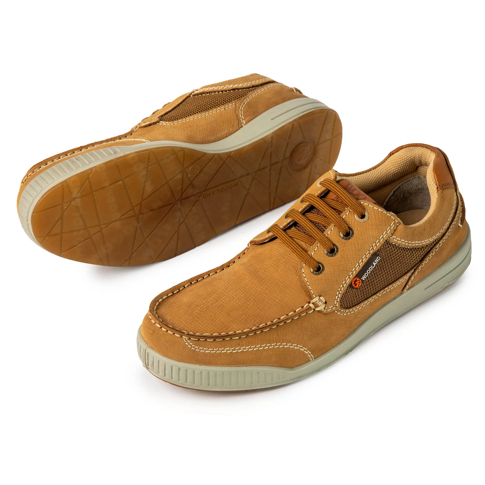 Men Camel Muster Nubuk Casual Lace-Up Shoes - Thumbnail 6