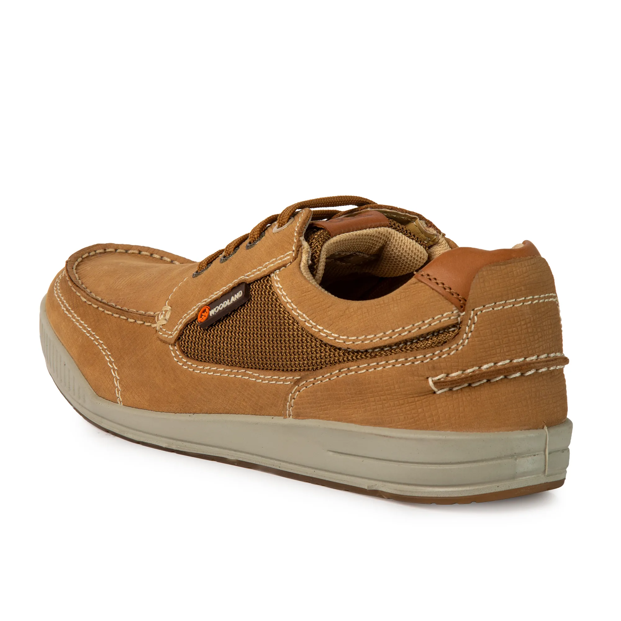 Men Camel Muster Nubuk Casual Lace-Up Shoes - Thumbnail 7