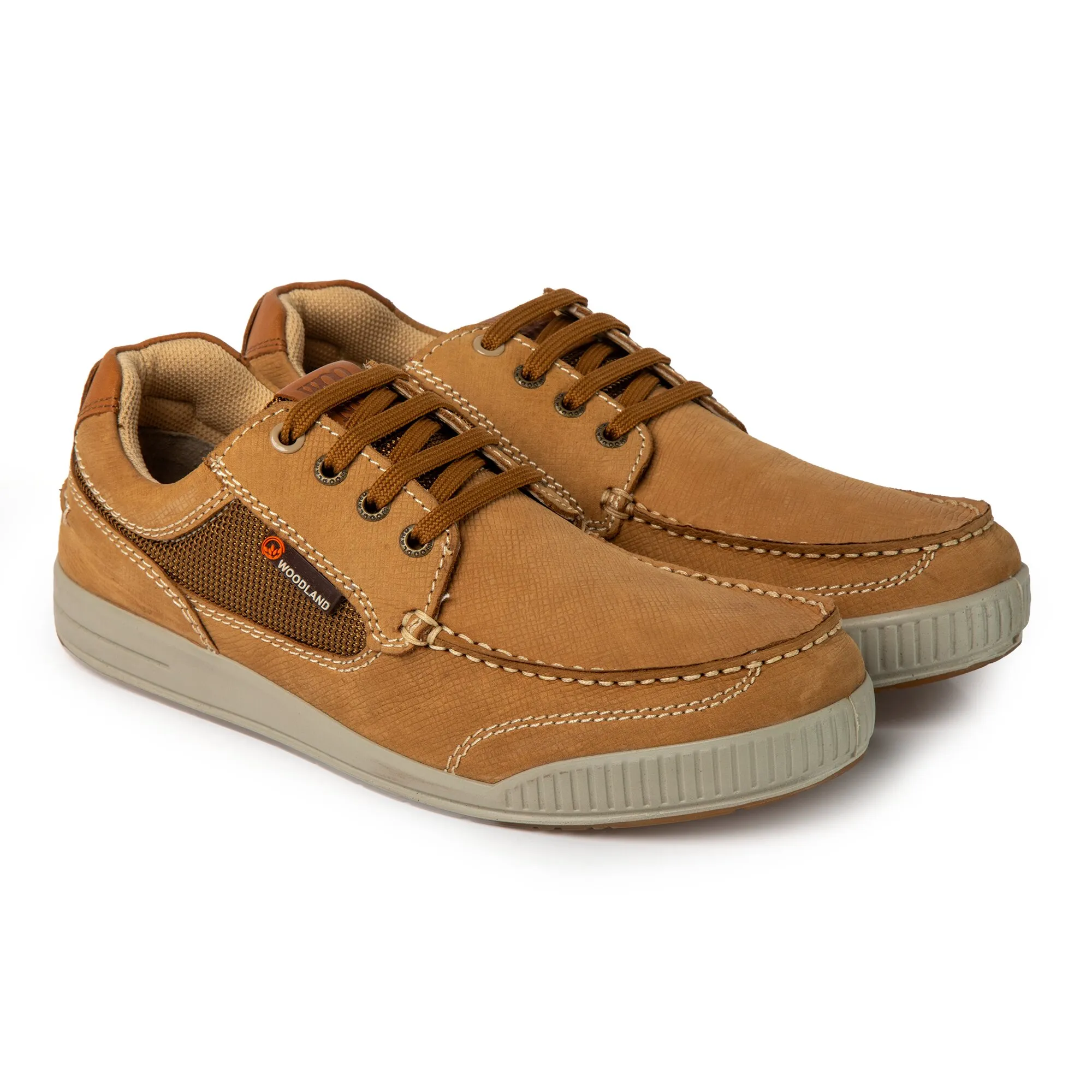 Men Camel Muster Nubuk Casual Lace-Up Shoes - Thumbnail 8