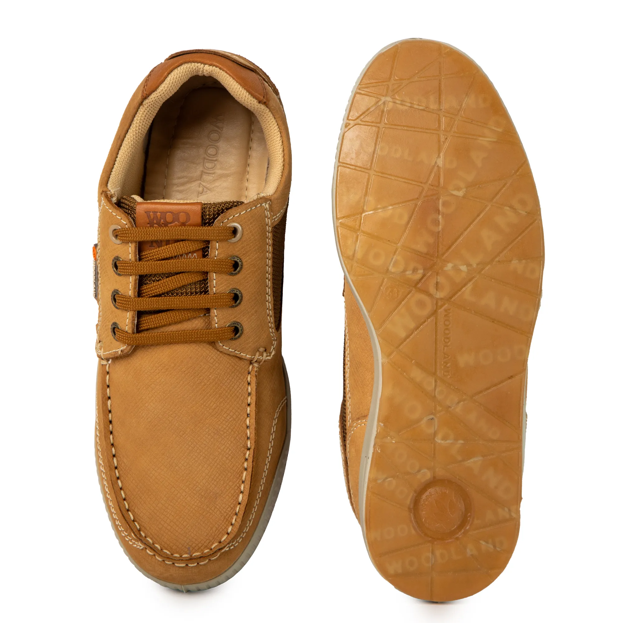 Men Camel Muster Nubuk Casual Lace-Up Shoes - Thumbnail 9