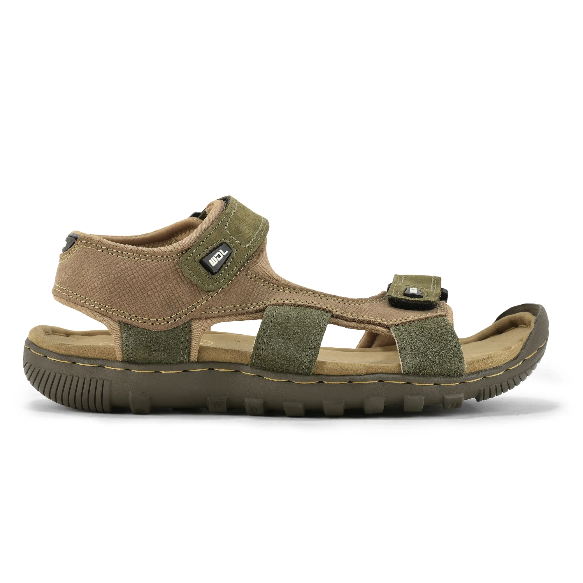 Camel Nubuk Sandals For Men - Thumbnail 2