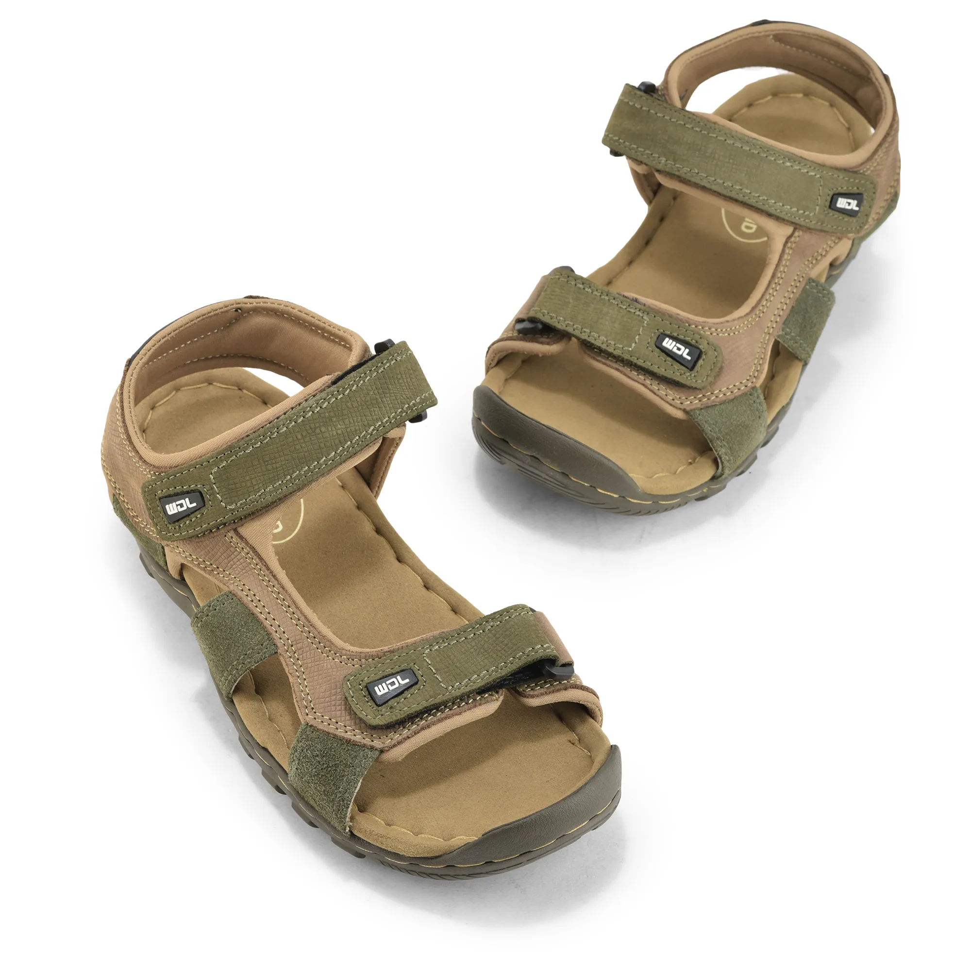 Camel Nubuk Sandals For Men - Thumbnail 5