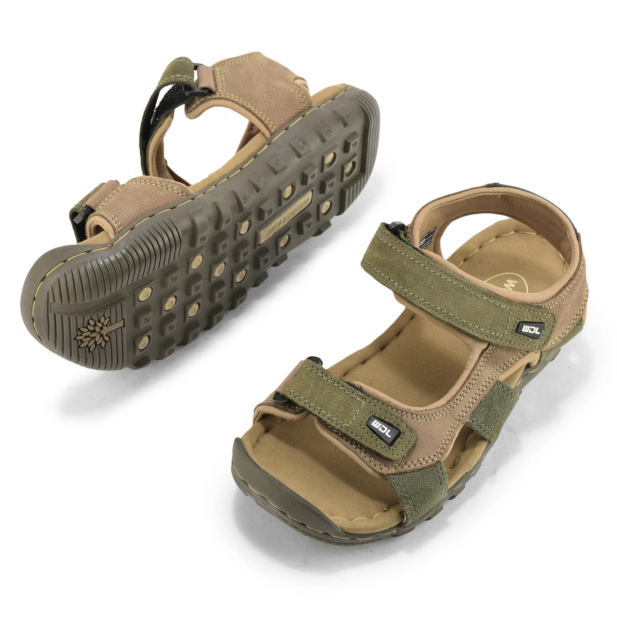 Camel Nubuk Sandals For Men - Thumbnail 7