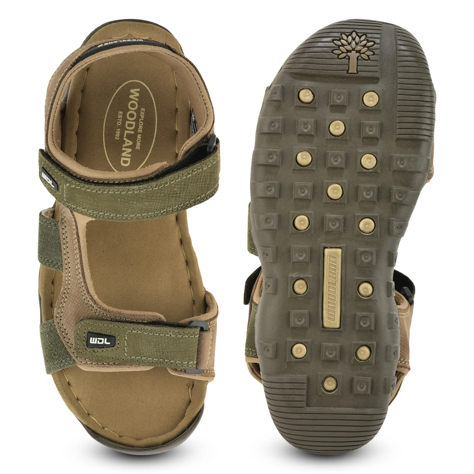 Camel Nubuk Sandals For Men - Thumbnail 11