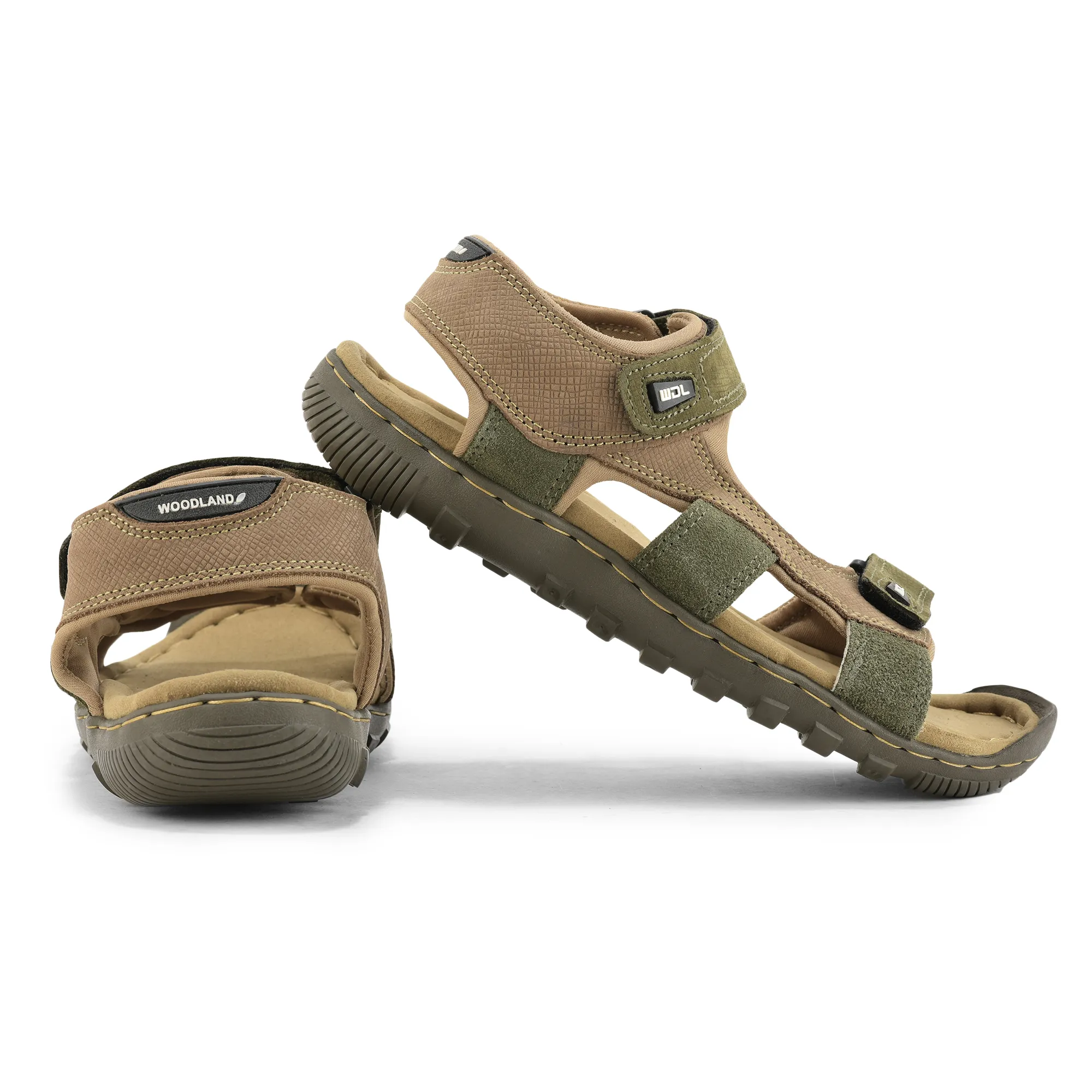Camel Nubuk Sandals For Men - Thumbnail 12