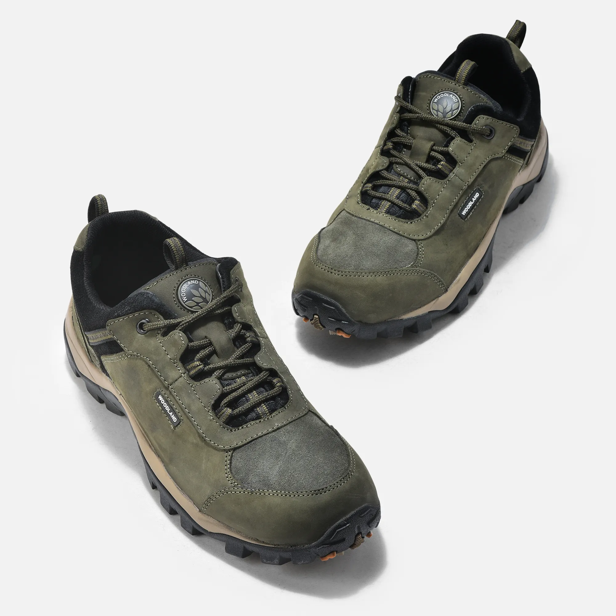 Woodland Olive Green Mens Casual Lace Up Shoes - Thumbnail 2