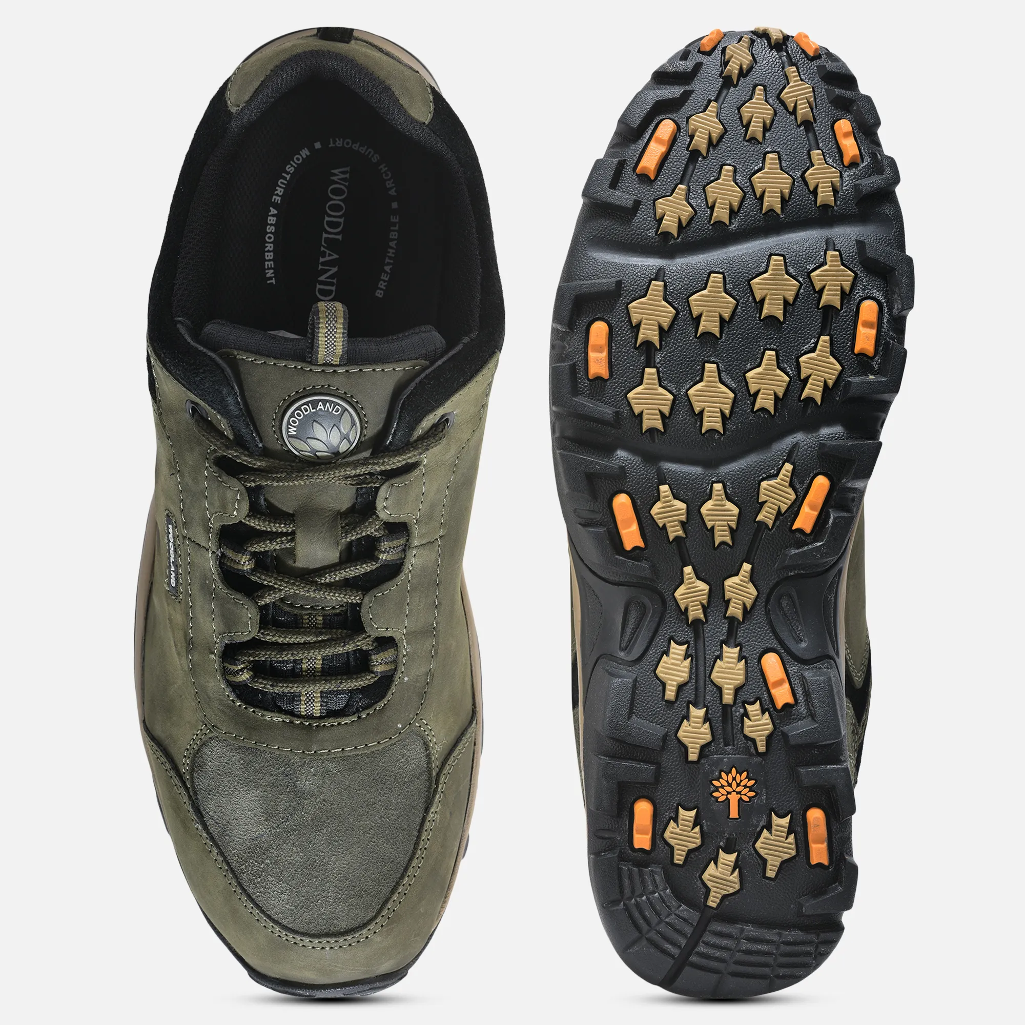 Woodland Olive Green Mens Casual Lace Up Shoes - Thumbnail 8