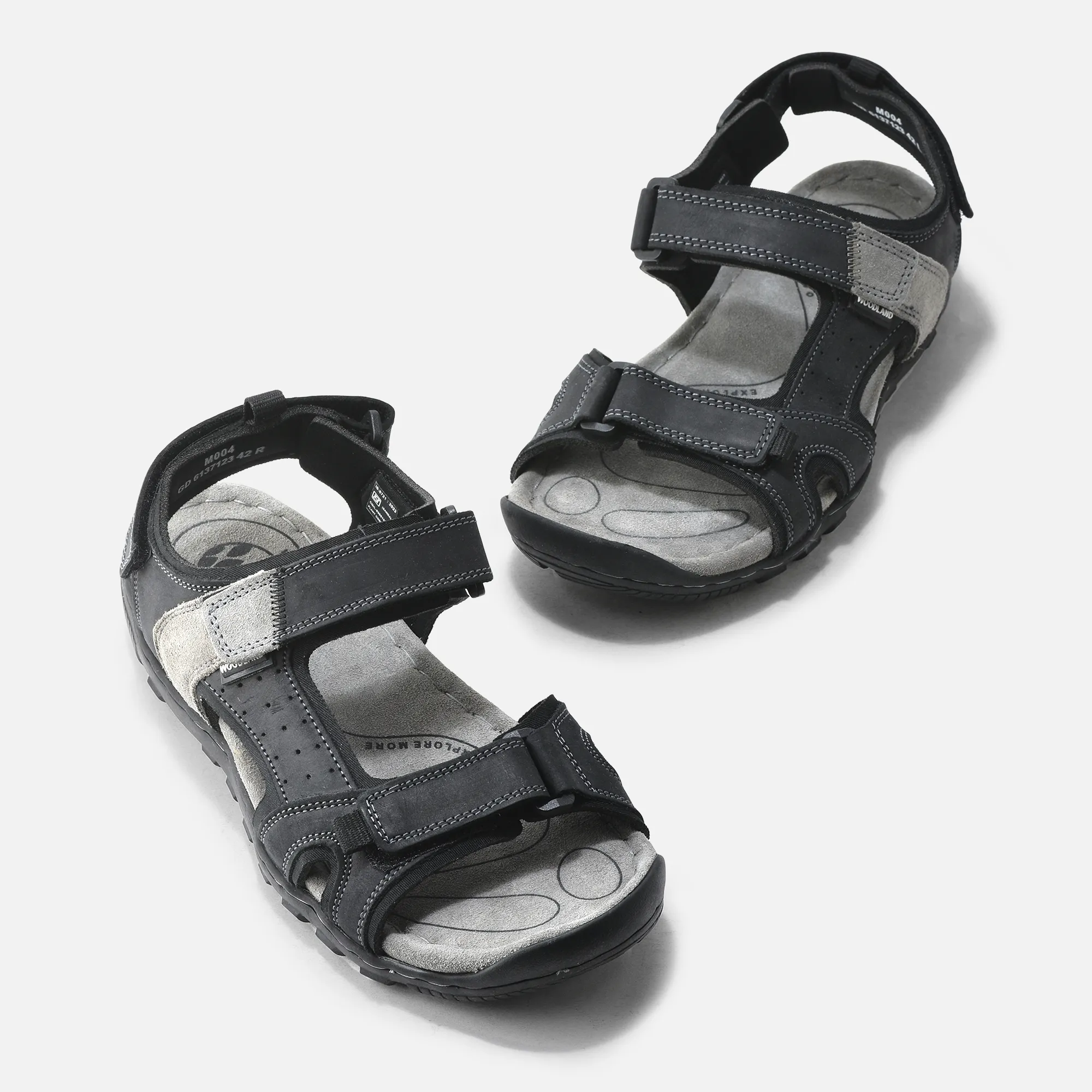 Classic Black Nubuck Men’s Sandals by Woodland

 - Thumbnail 2