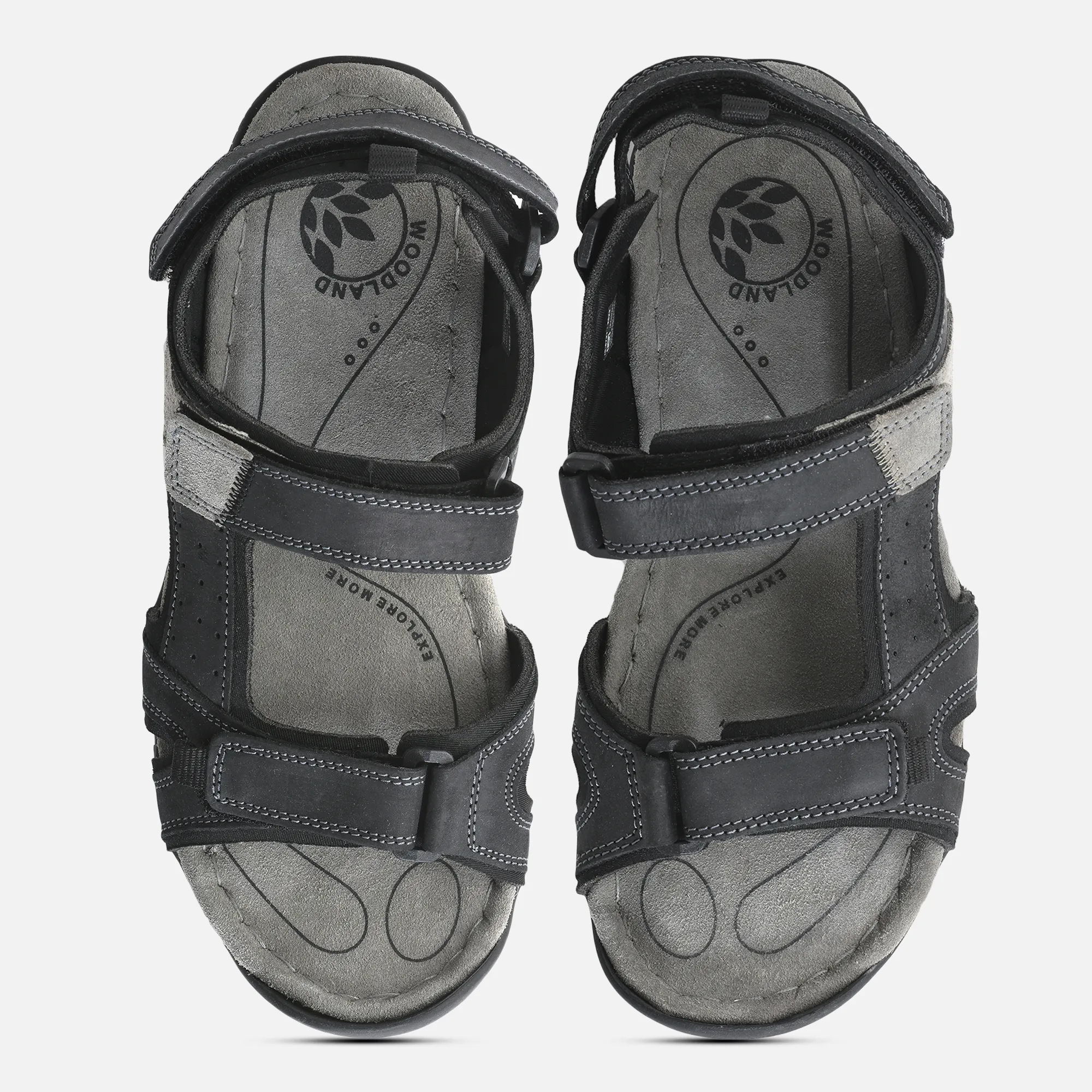 Classic Black Nubuck Men’s Sandals by Woodland

 - Thumbnail 4