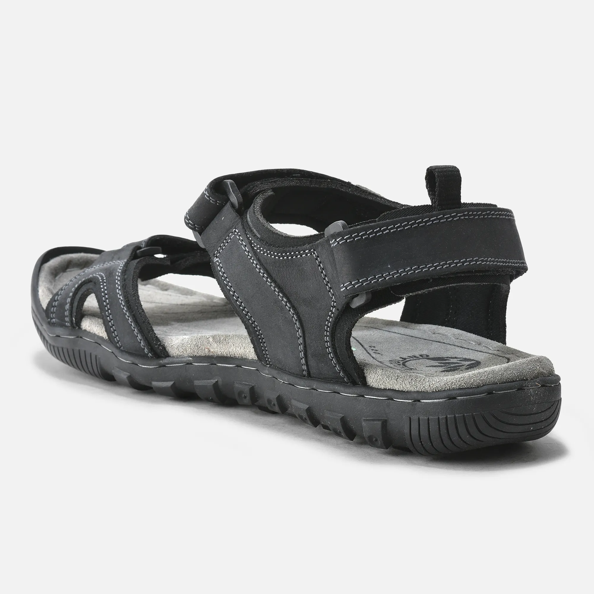 Classic Black Nubuck Men’s Sandals by Woodland

 - Thumbnail 5