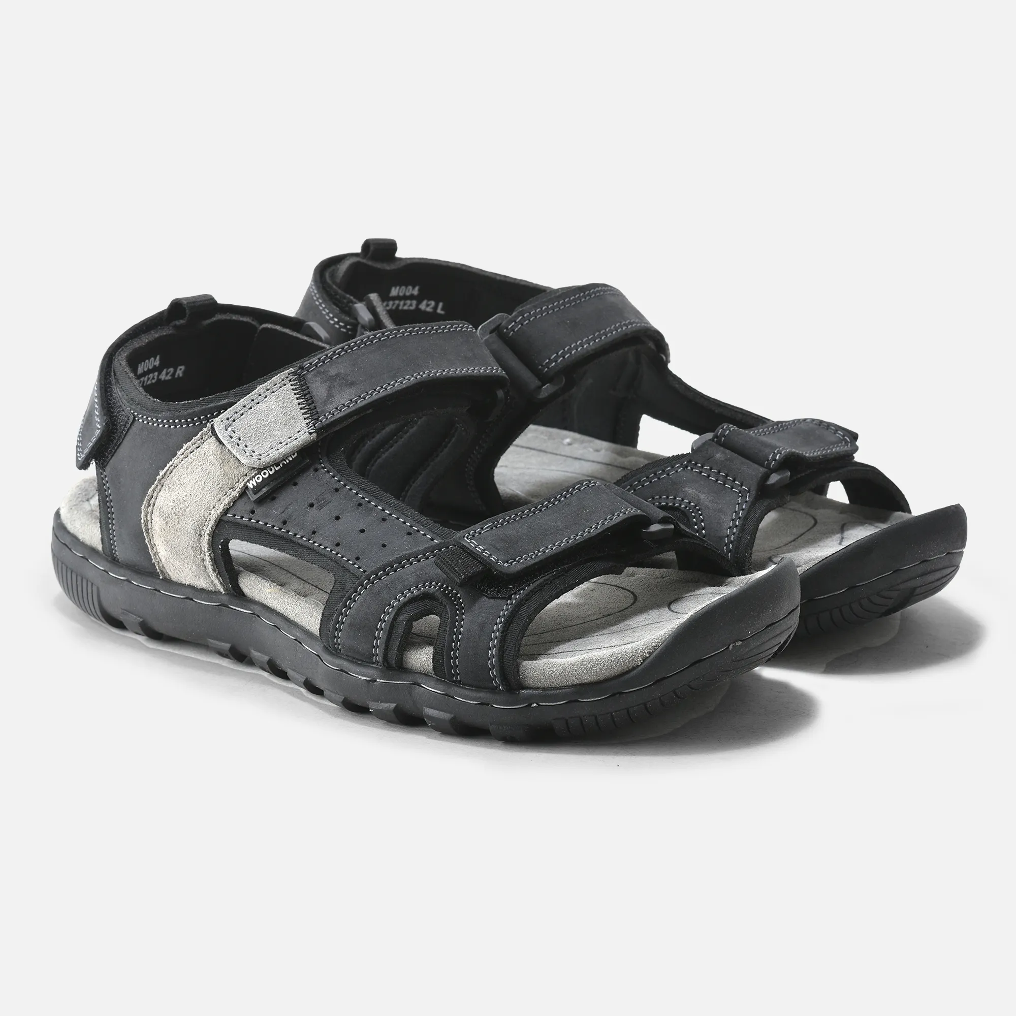 Classic Black Nubuck Men’s Sandals by Woodland

 - Thumbnail 6