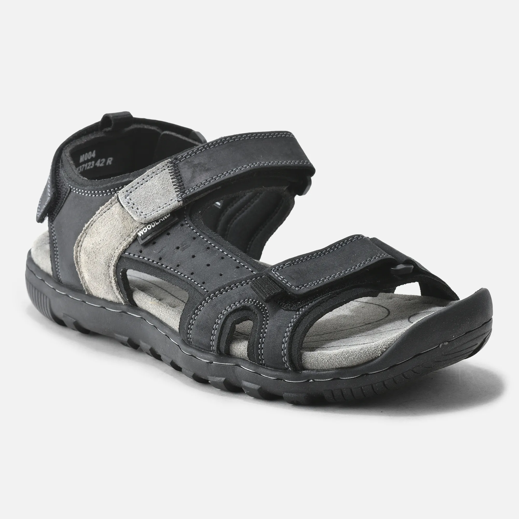 Classic Black Nubuck Men’s Sandals by Woodland

 - Thumbnail 7